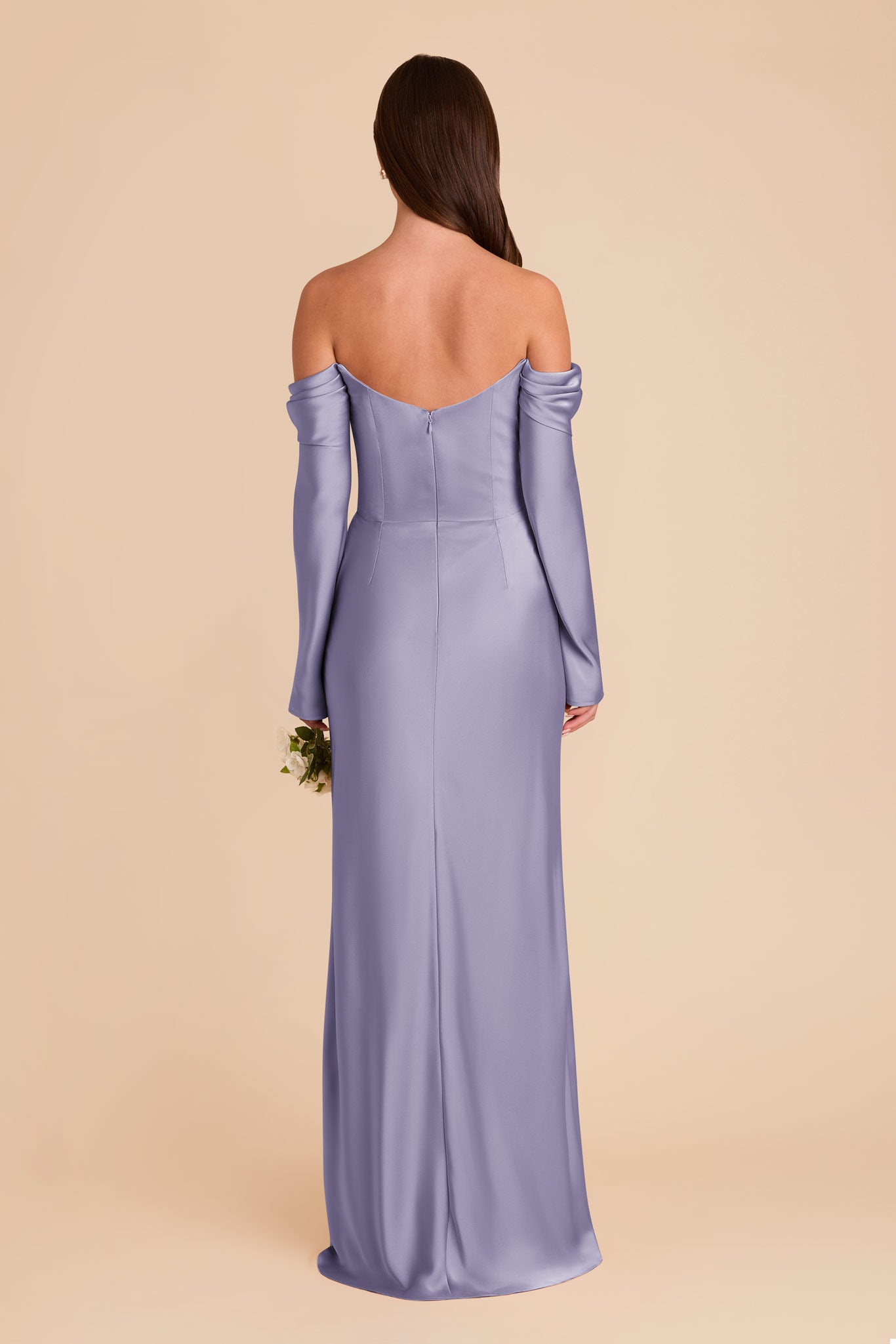 Off-the-Shoulder Bridesmaid Dress with Cowl Neck | Maya Matte Satin
