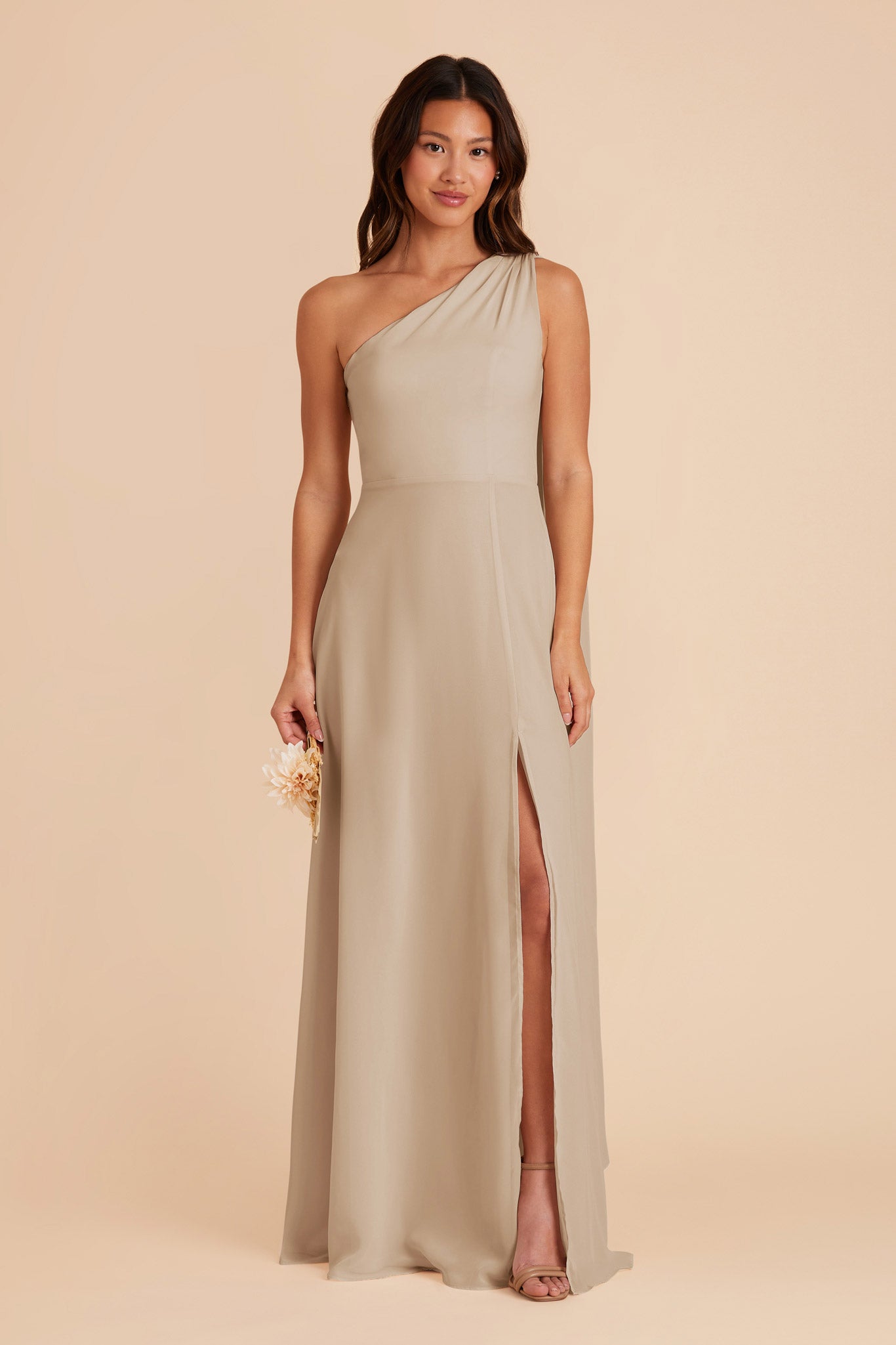 One-Shoulder Chiffon Bridesmaid Dress | Melissa Almond