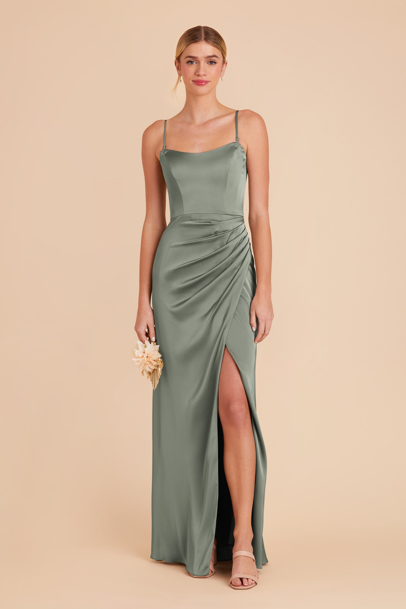 Corset Satin Dress with Removable Straps | Anne Matte