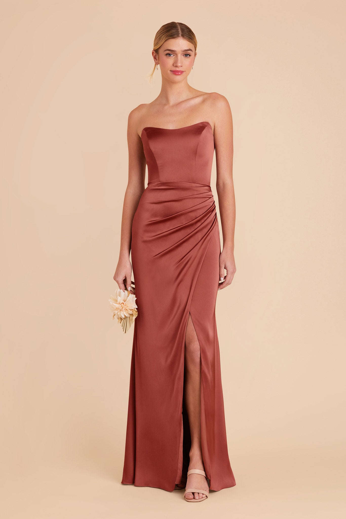 Matte Satin Corset Dress with Removable Straps | Anne