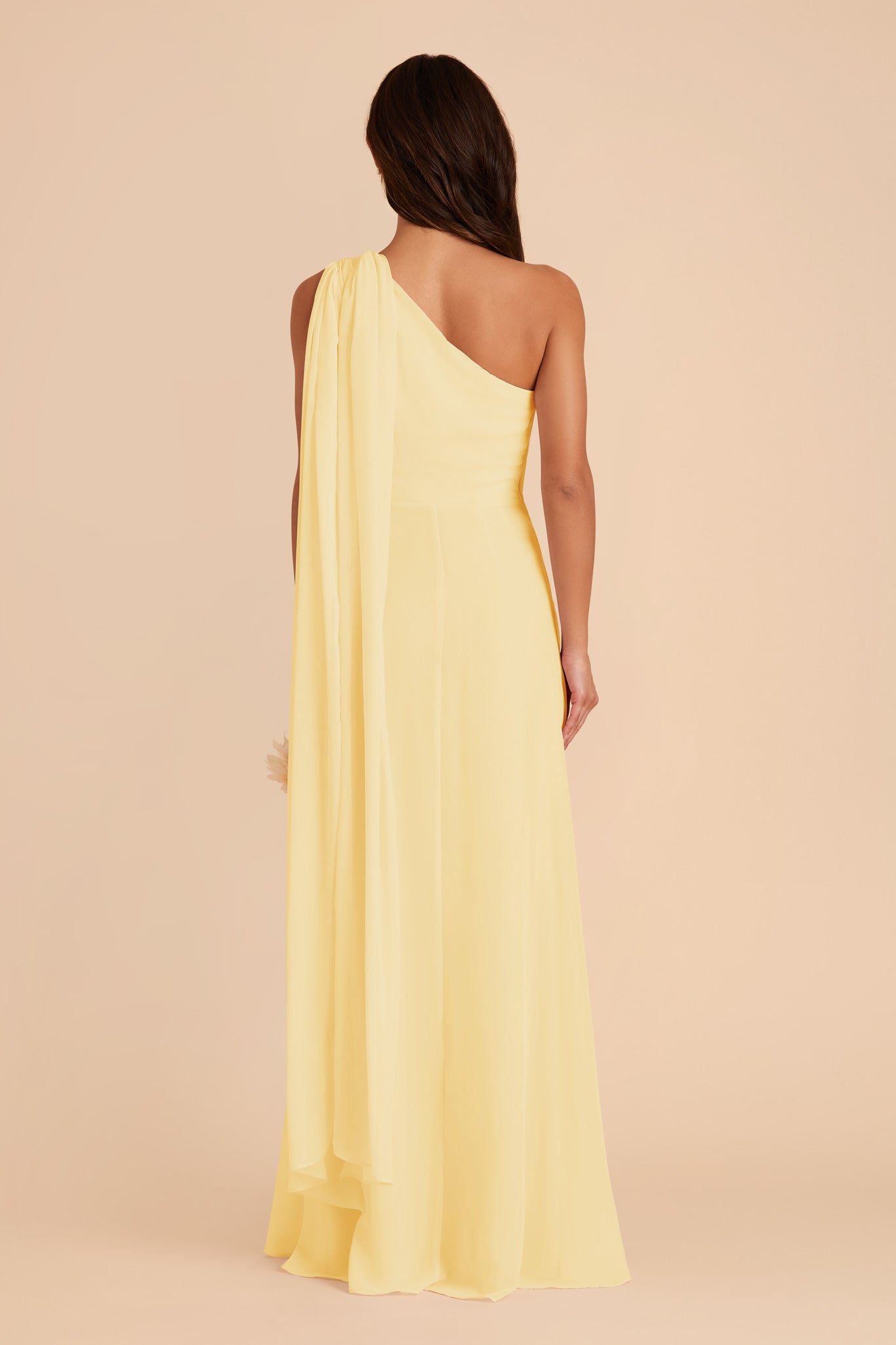 One-Shoulder Chiffon Bridesmaid Dress in Lemon Sorbet | Melissa