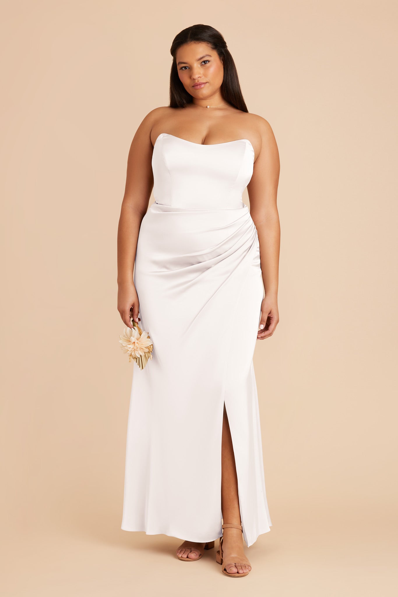 Matte Satin Corset Dress with Removable Straps | Anne