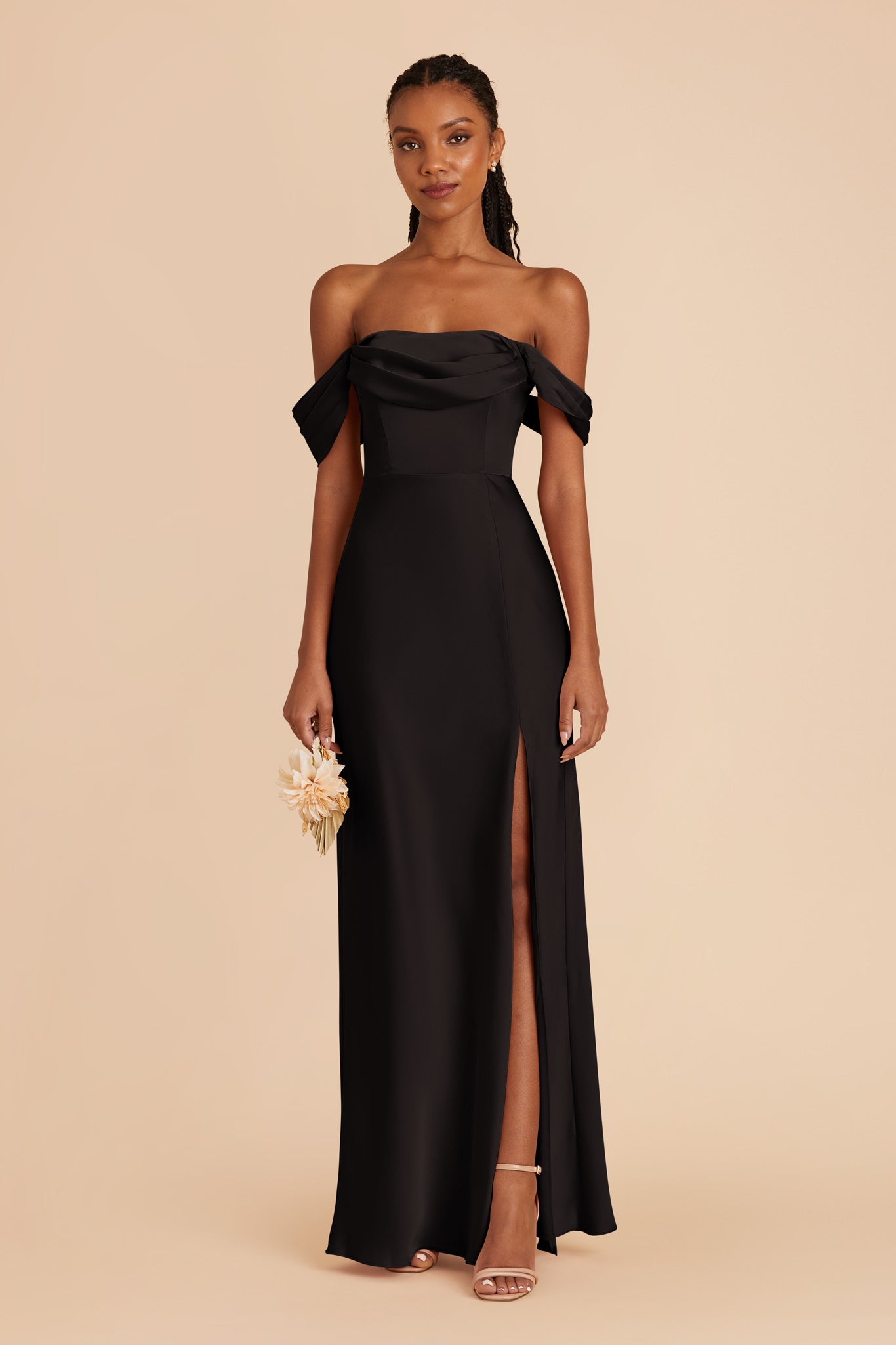 Matte Satin Convertible Dress - Black | Mia