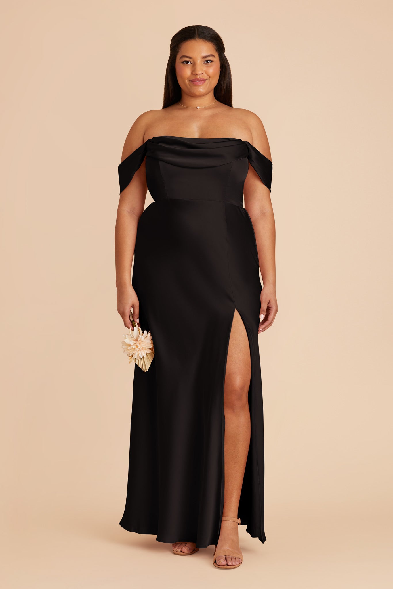 Matte Satin Convertible Dress - Black | Mia