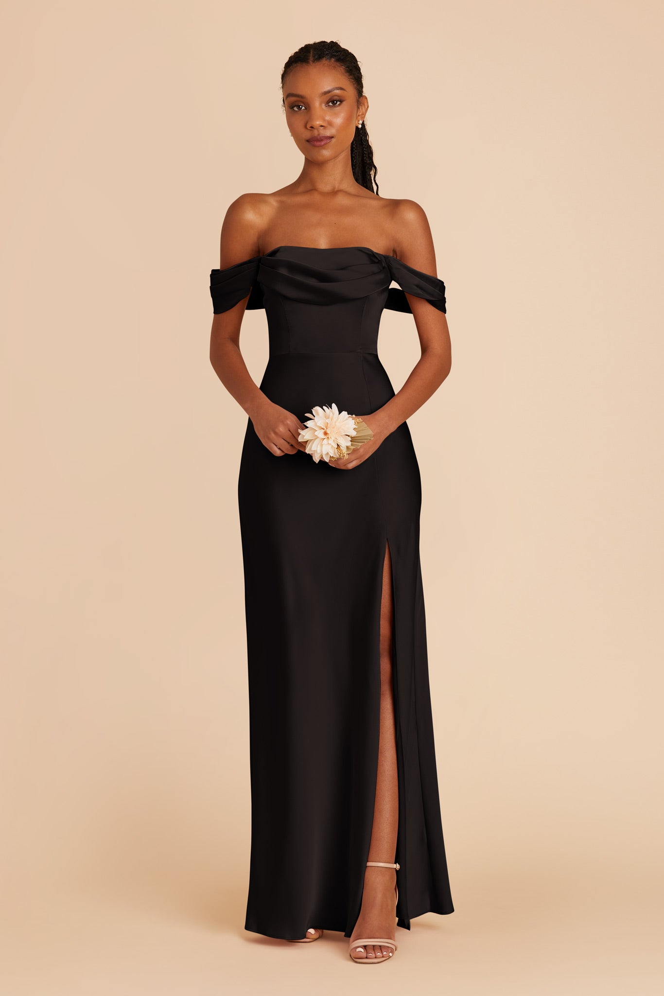 Matte Satin Convertible Dress - Black | Mia