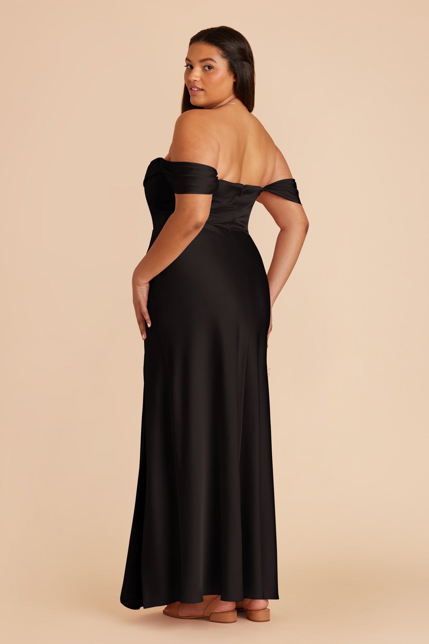 Matte Satin Convertible Dress - Black | Mia