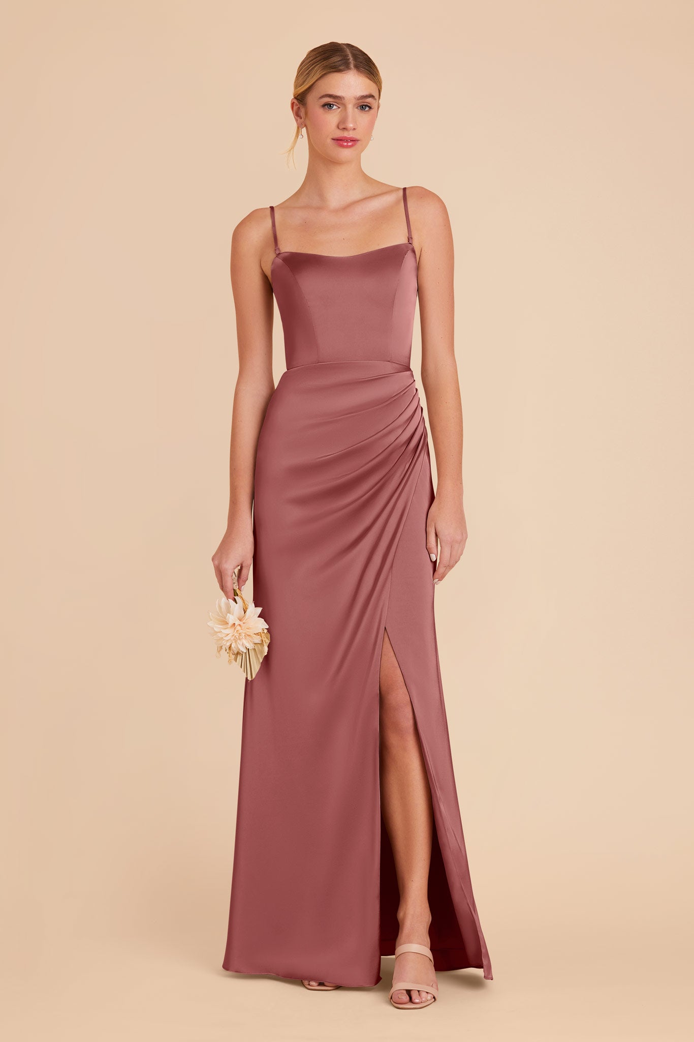 Matte Satin Corset Dress with Removable Straps | Anne Wild Rose