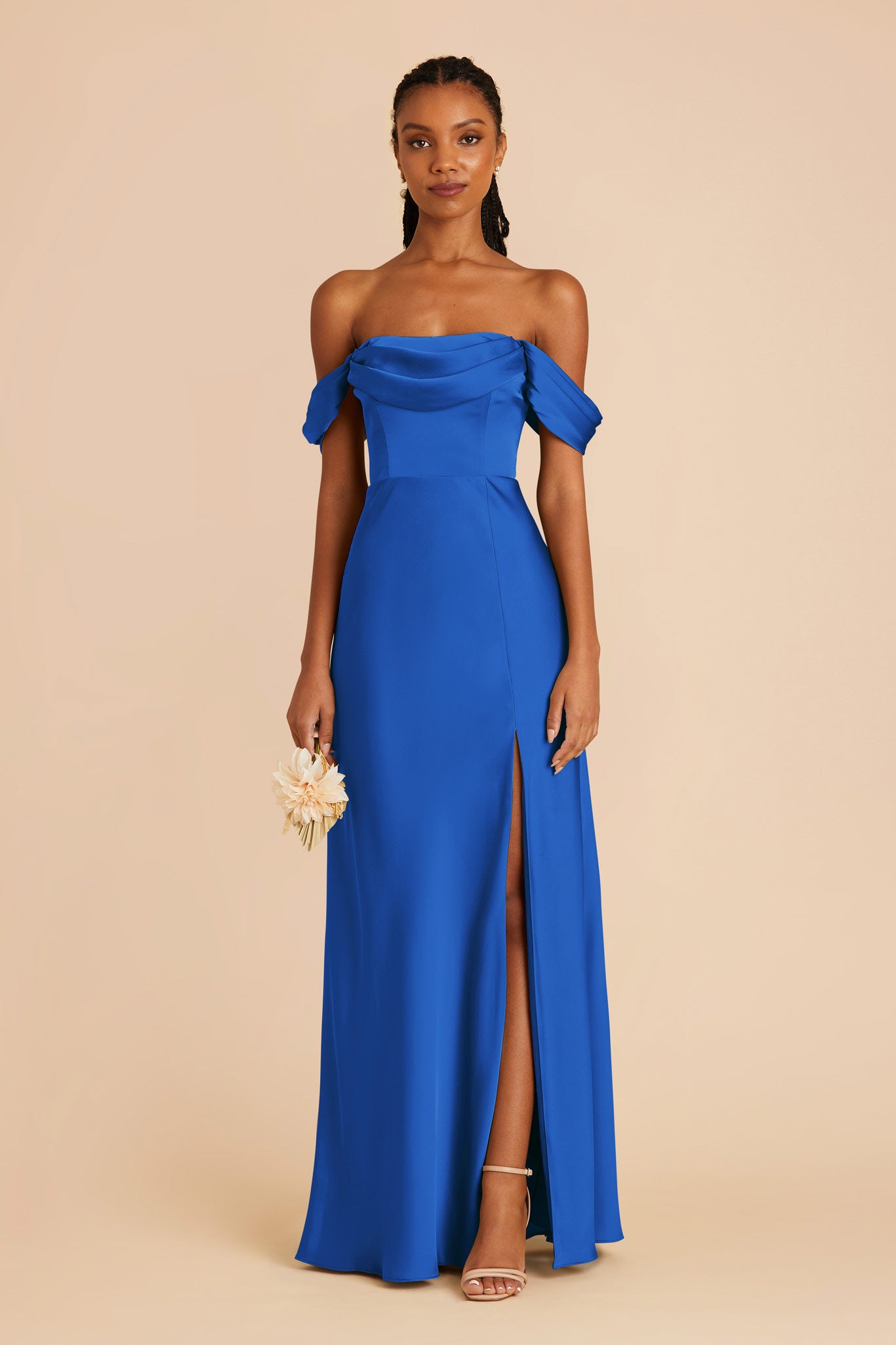 Convertible Satin Dress in Cobalt Blue | Mia Matte