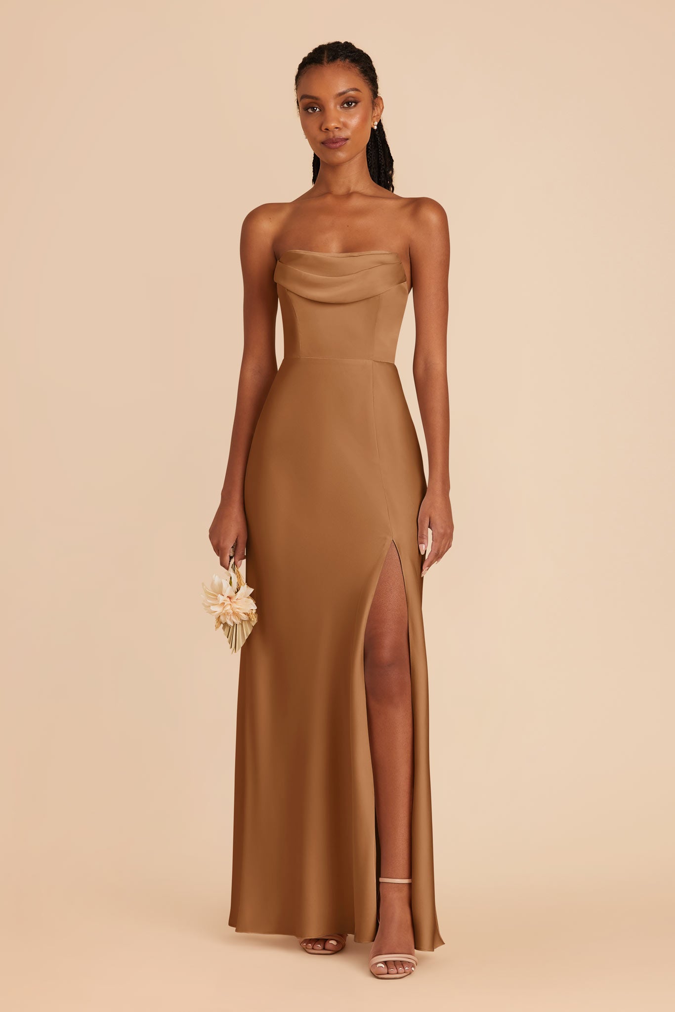 Matte Satin Convertible Dress - Strapless & Off-Shoulder | Mia
