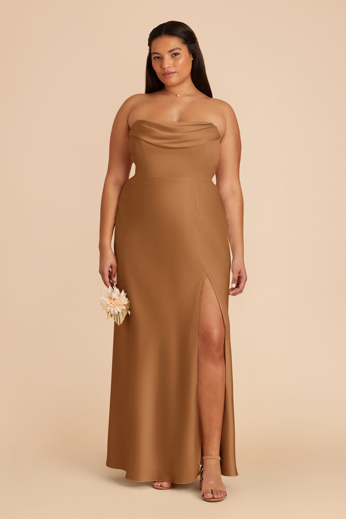 Matte Satin Convertible Dress - Strapless & Off-Shoulder | Mia