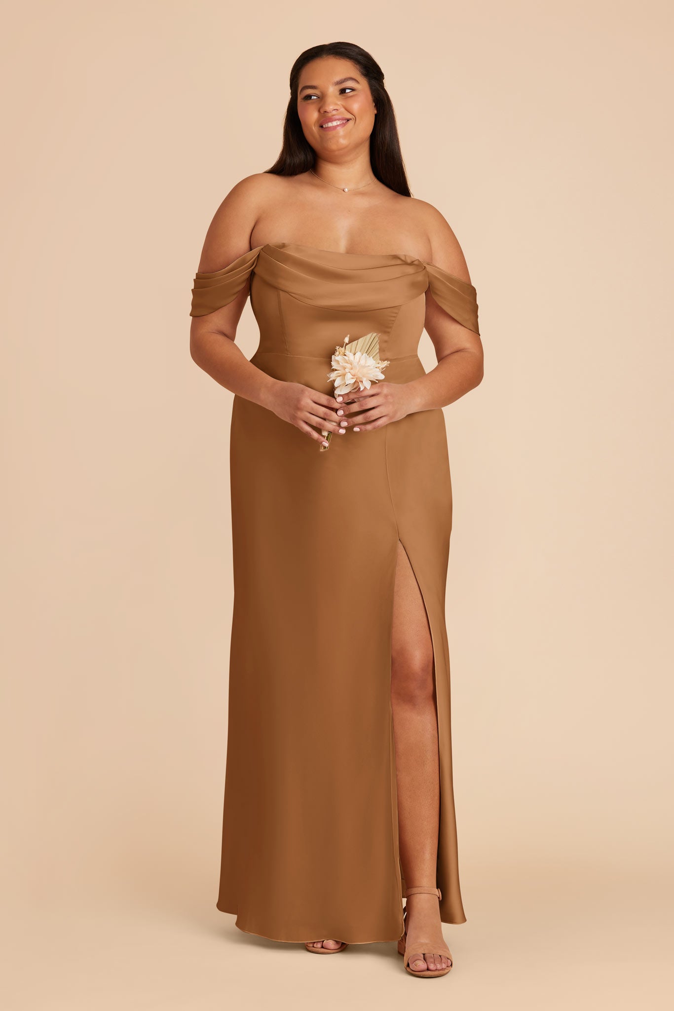 Matte Satin Convertible Dress - Strapless & Off-Shoulder | Mia