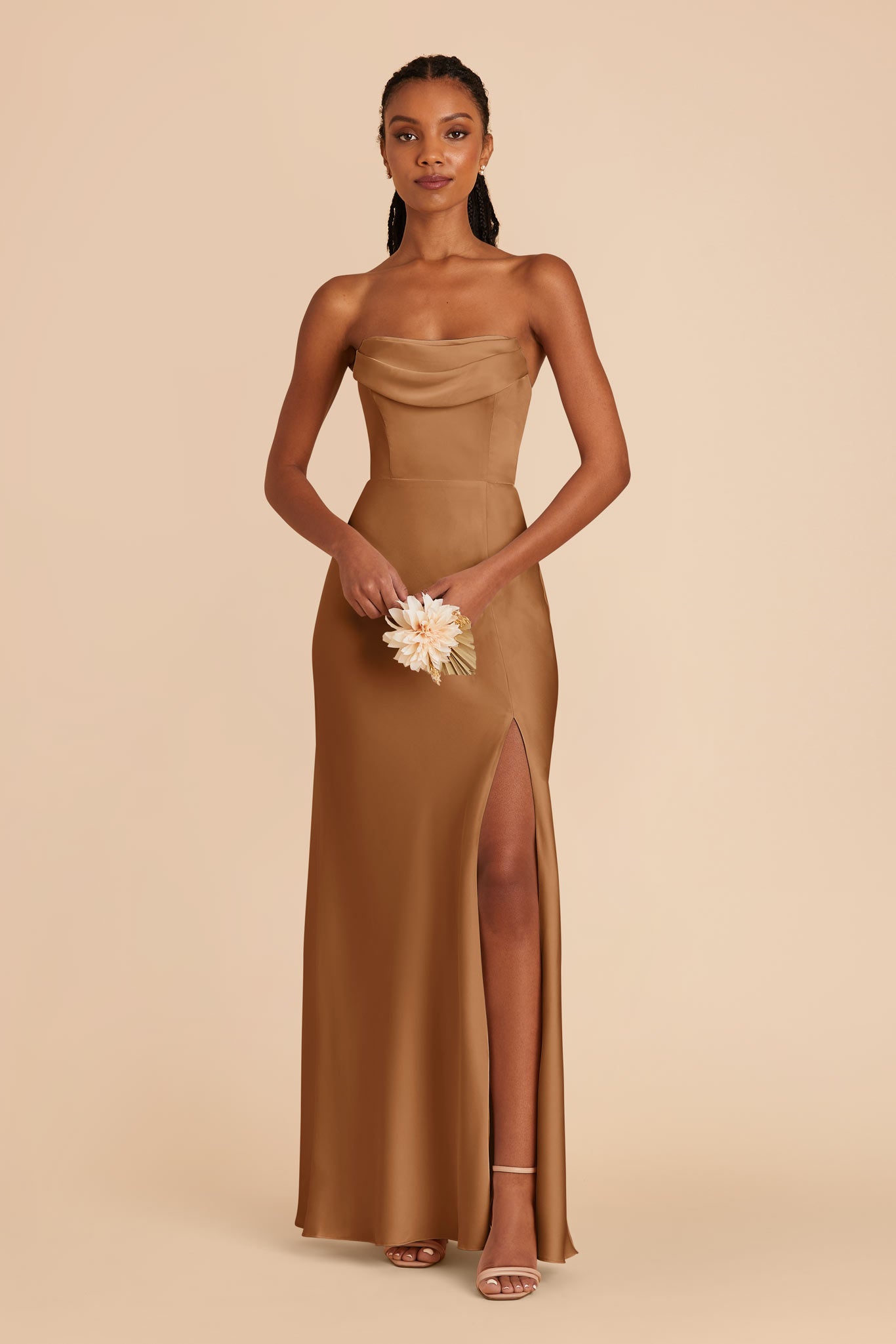 Matte Satin Convertible Dress - Strapless & Off-Shoulder | Mia
