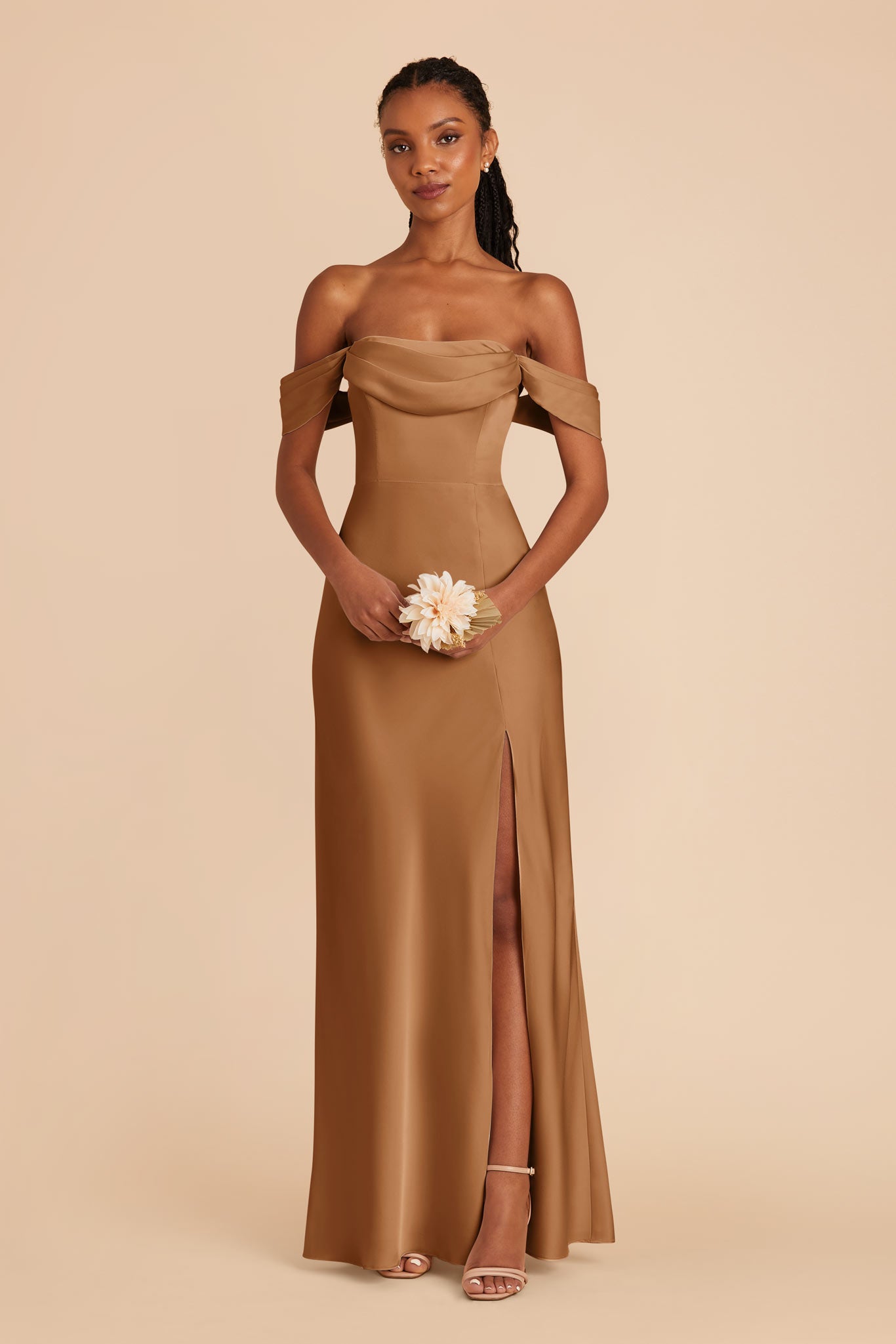 Matte Satin Convertible Dress - Strapless & Off-Shoulder | Mia