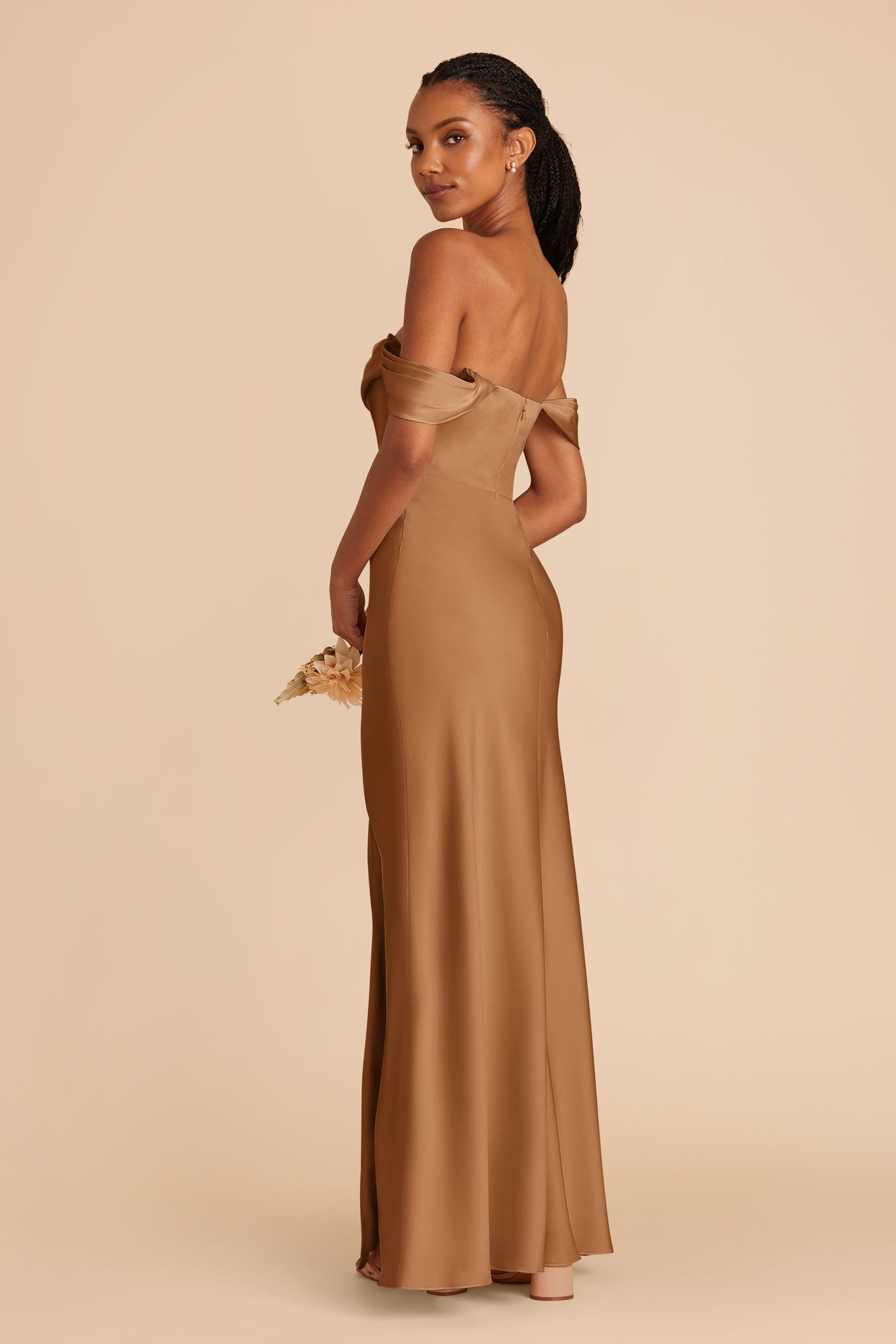 Matte Satin Convertible Dress - Strapless & Off-Shoulder | Mia