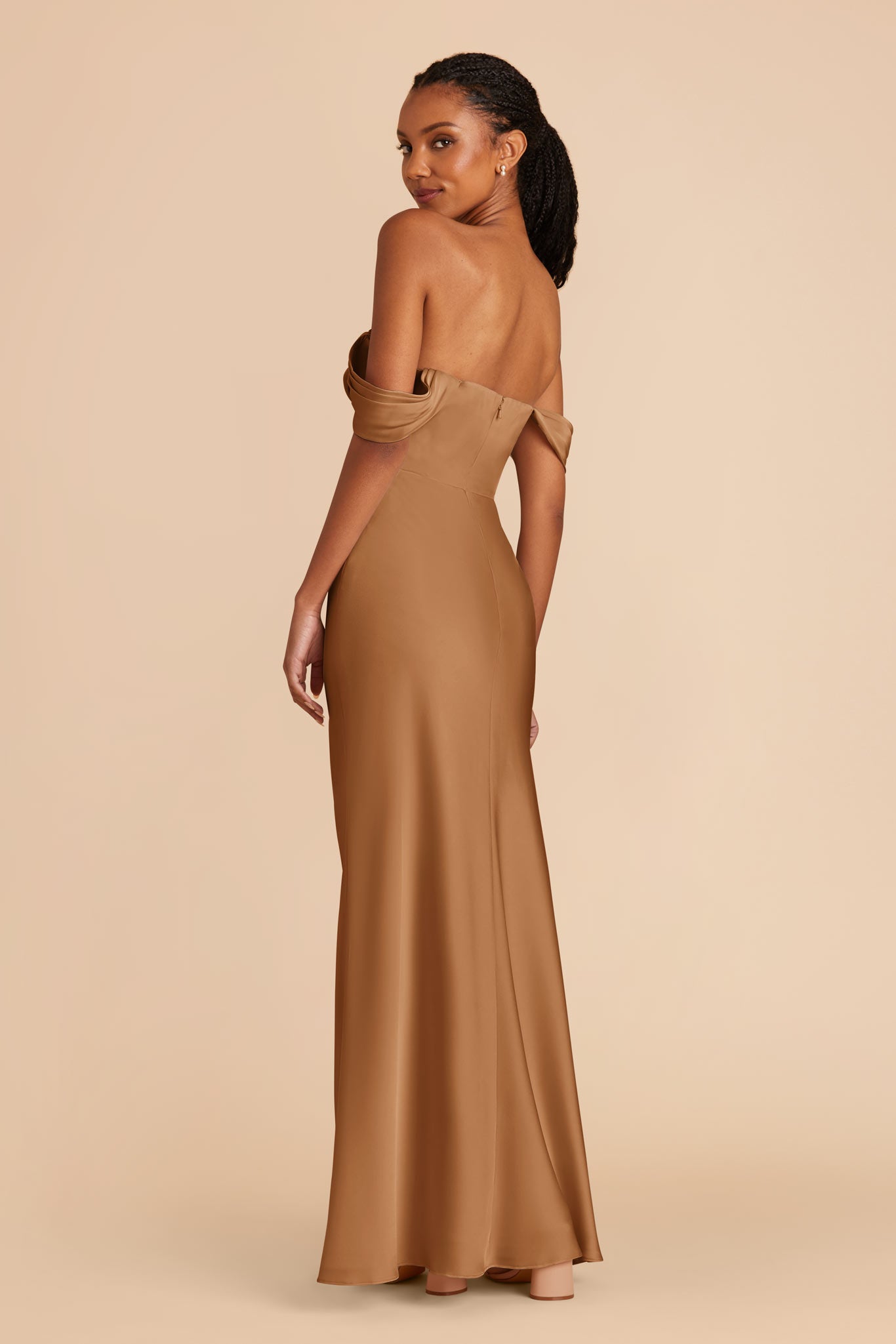 Matte Satin Convertible Dress - Strapless & Off-Shoulder | Mia