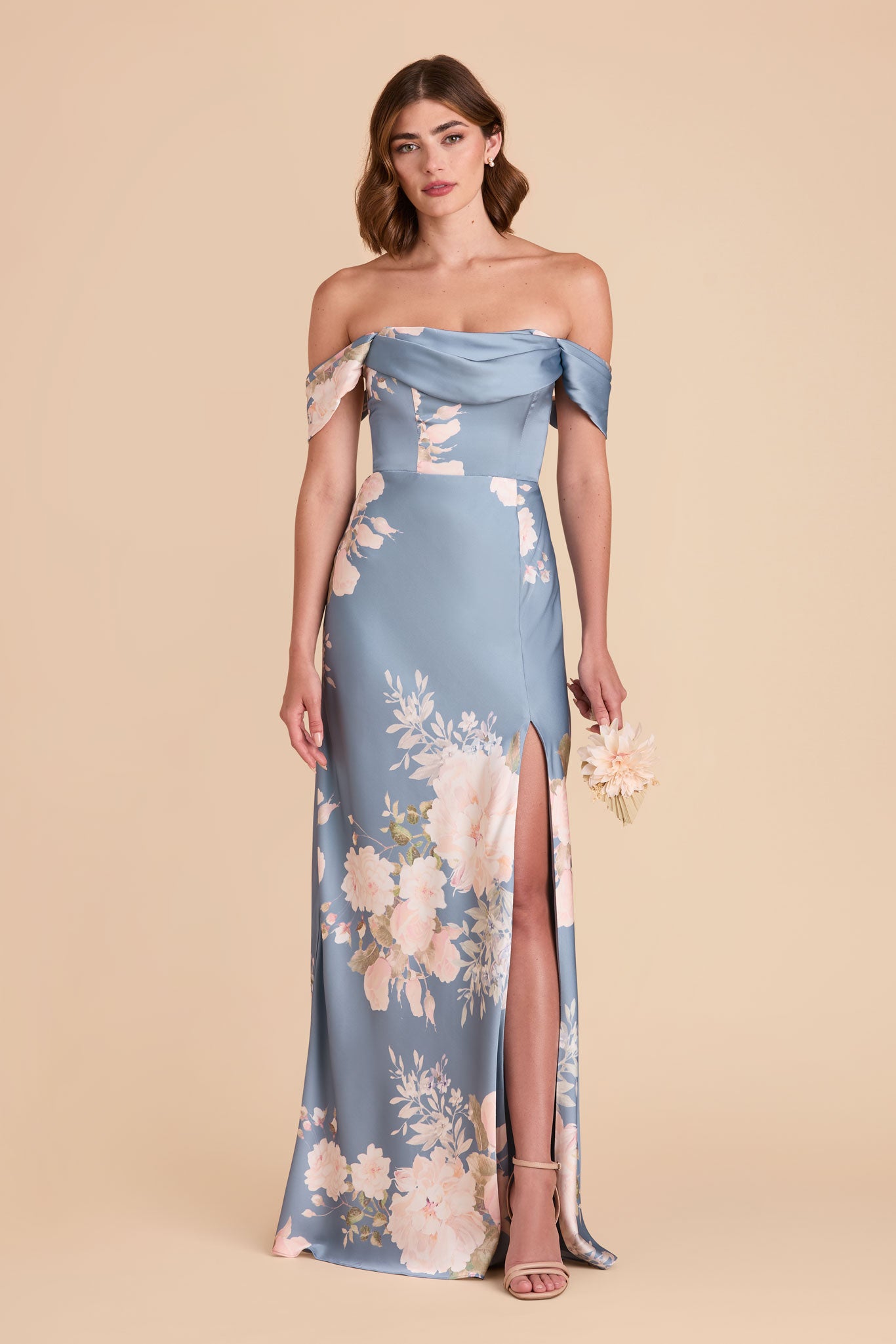 Convertible Satin Dress for Weddings & Events | Mia Matte Dusty Blue