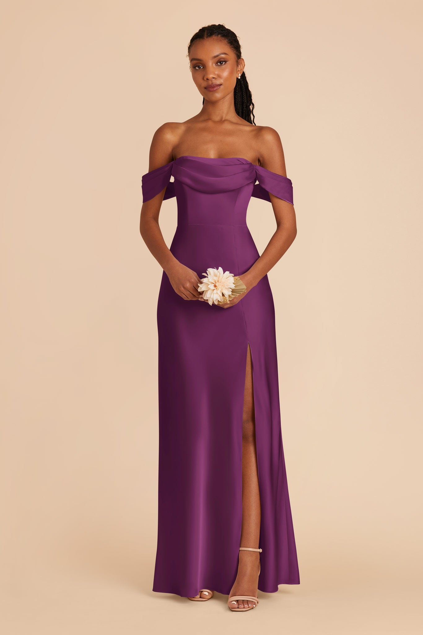 Convertible Satin Dress for Weddings & Events | Mia Matte - Fig
