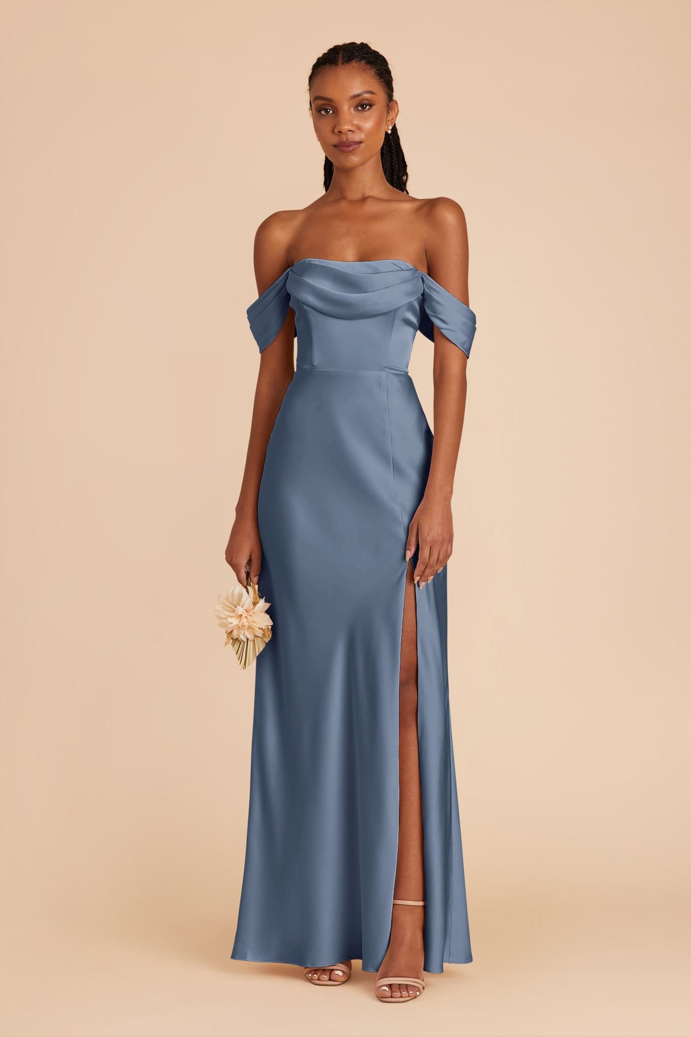 Matte Satin Convertible Dress | Mia French Blue