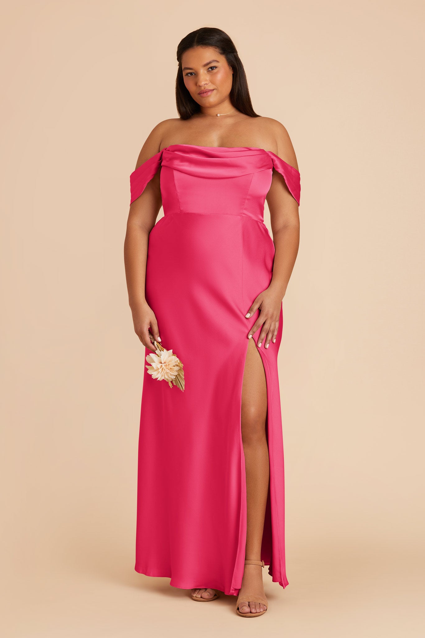 Convertible Satin Dress for Weddings & Events | Mia Matte Fuchsia