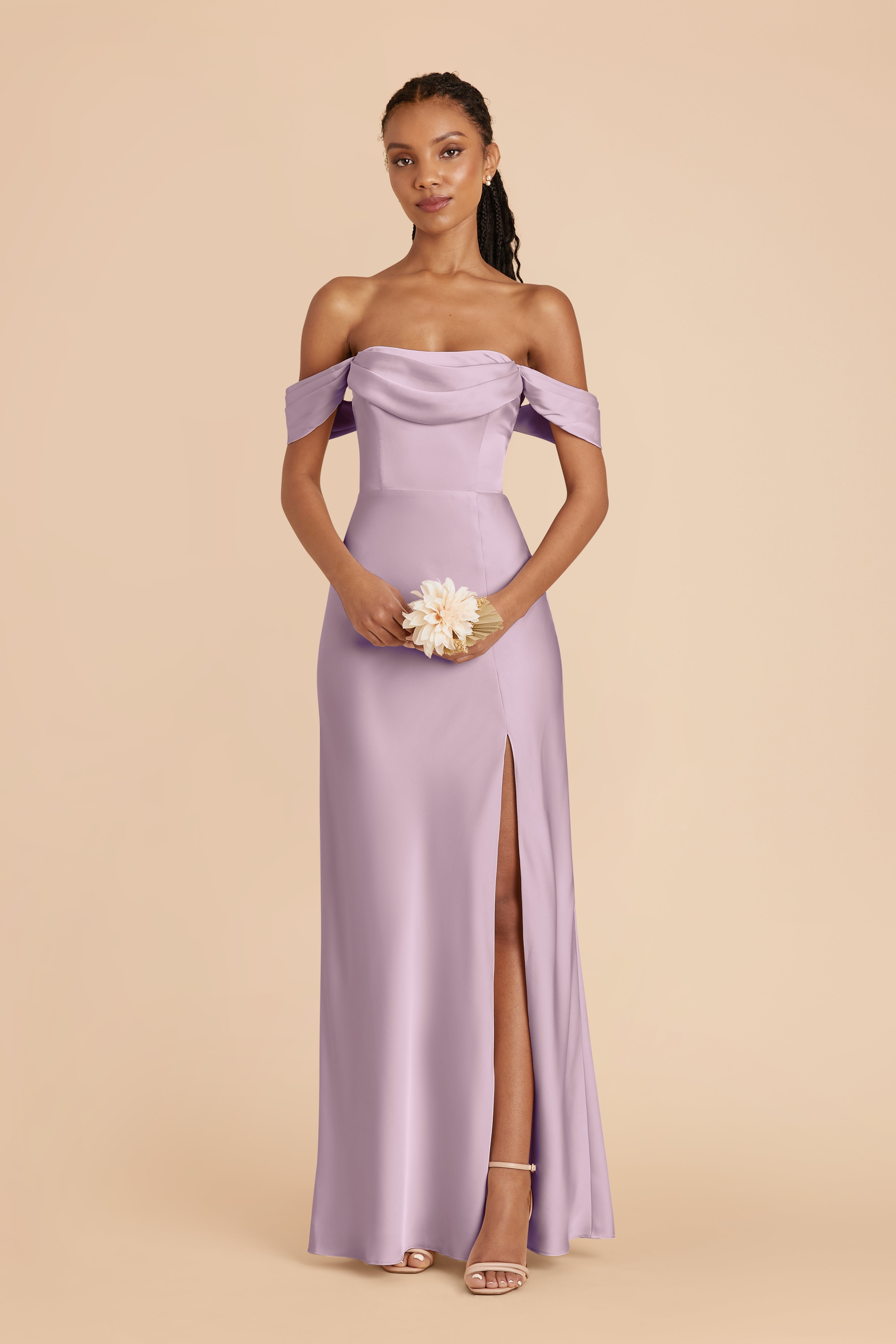 Convertible Satin Dress for Weddings & Events | Mia Matte Lavender