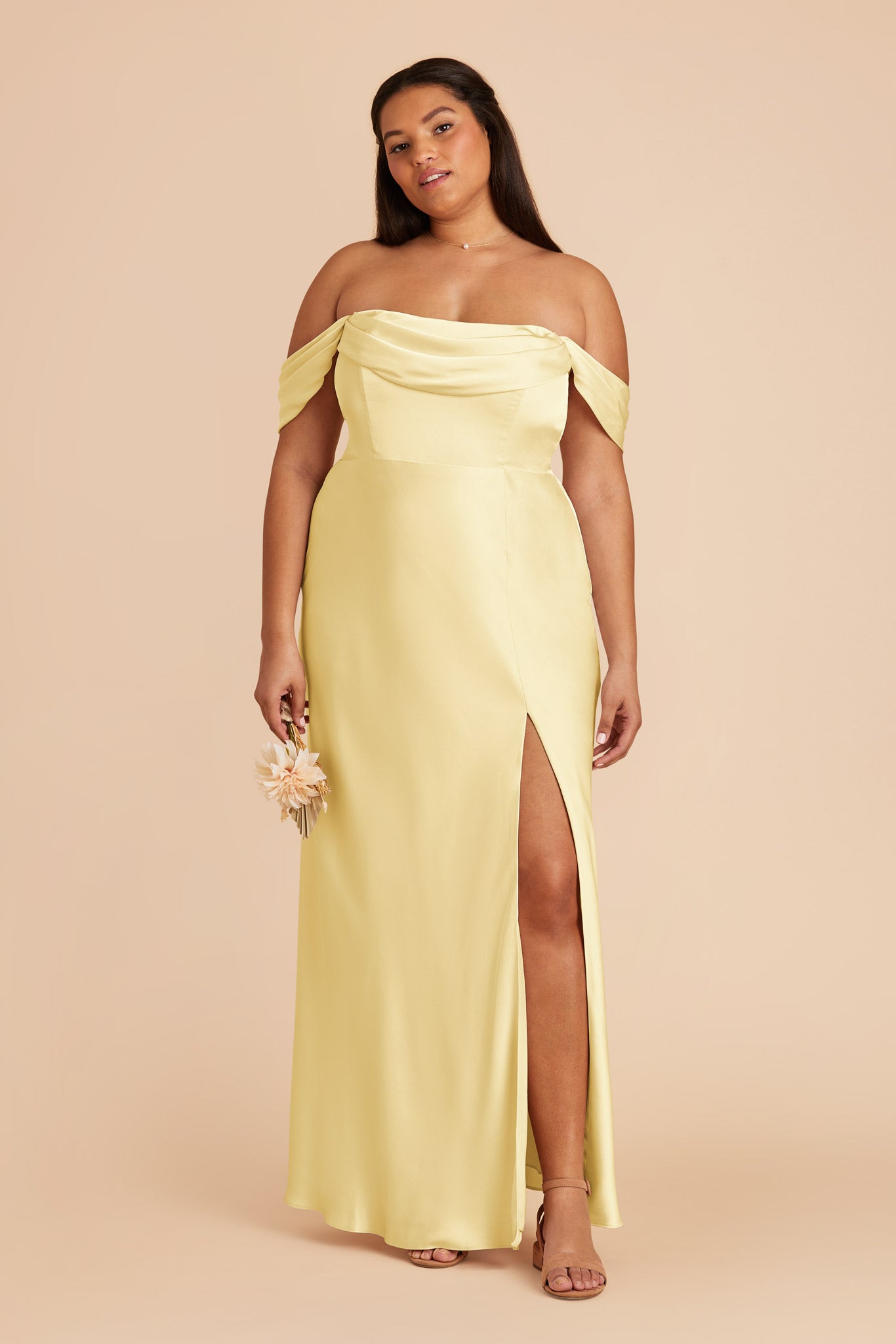Matte Satin Convertible Dress - Off-the-Shoulder & Strapless | Mia