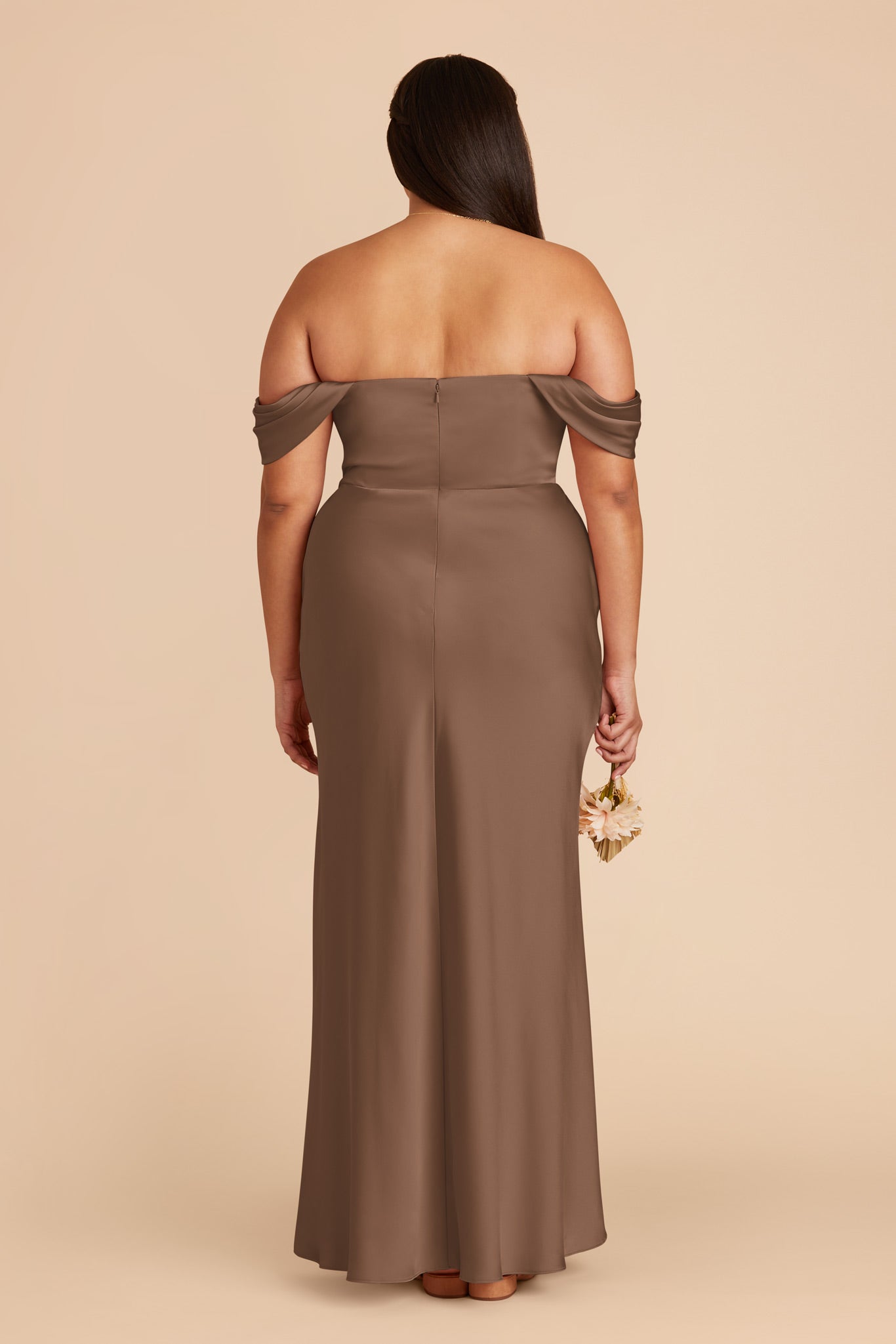 Matte Satin Convertible Dress | Mia - Mocha