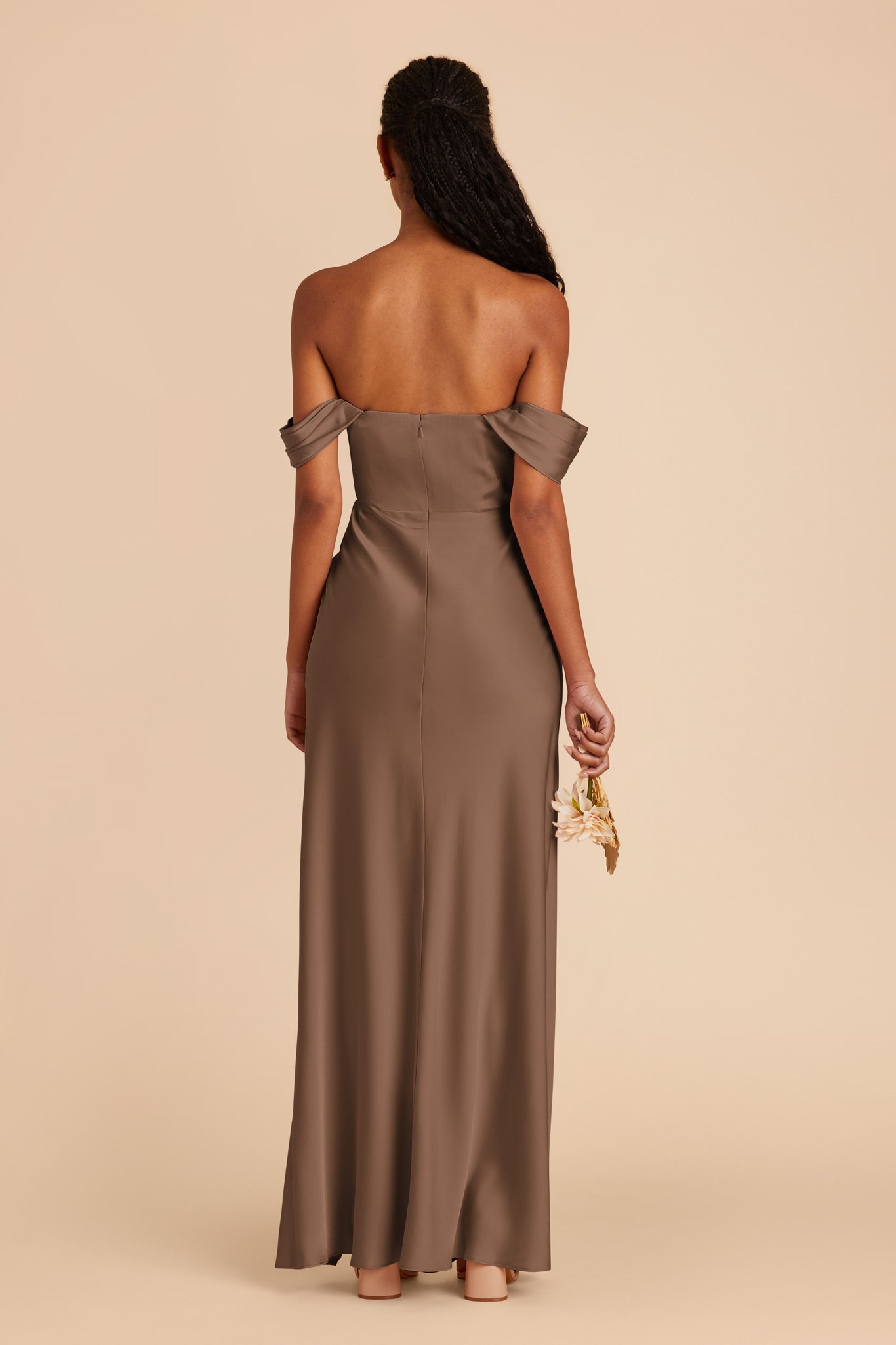 Matte Satin Convertible Dress | Mia - Mocha