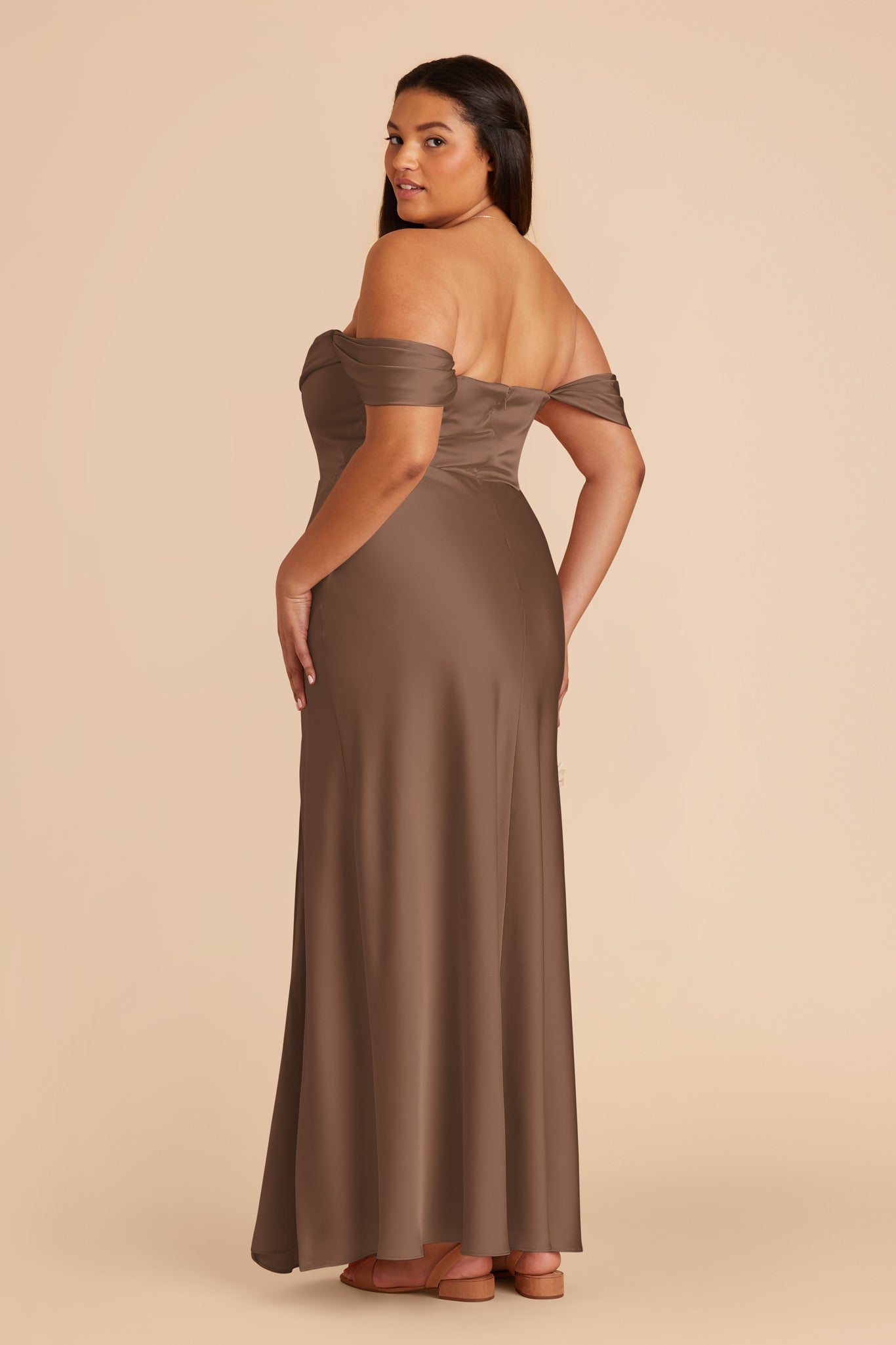 Matte Satin Convertible Dress | Mia - Mocha