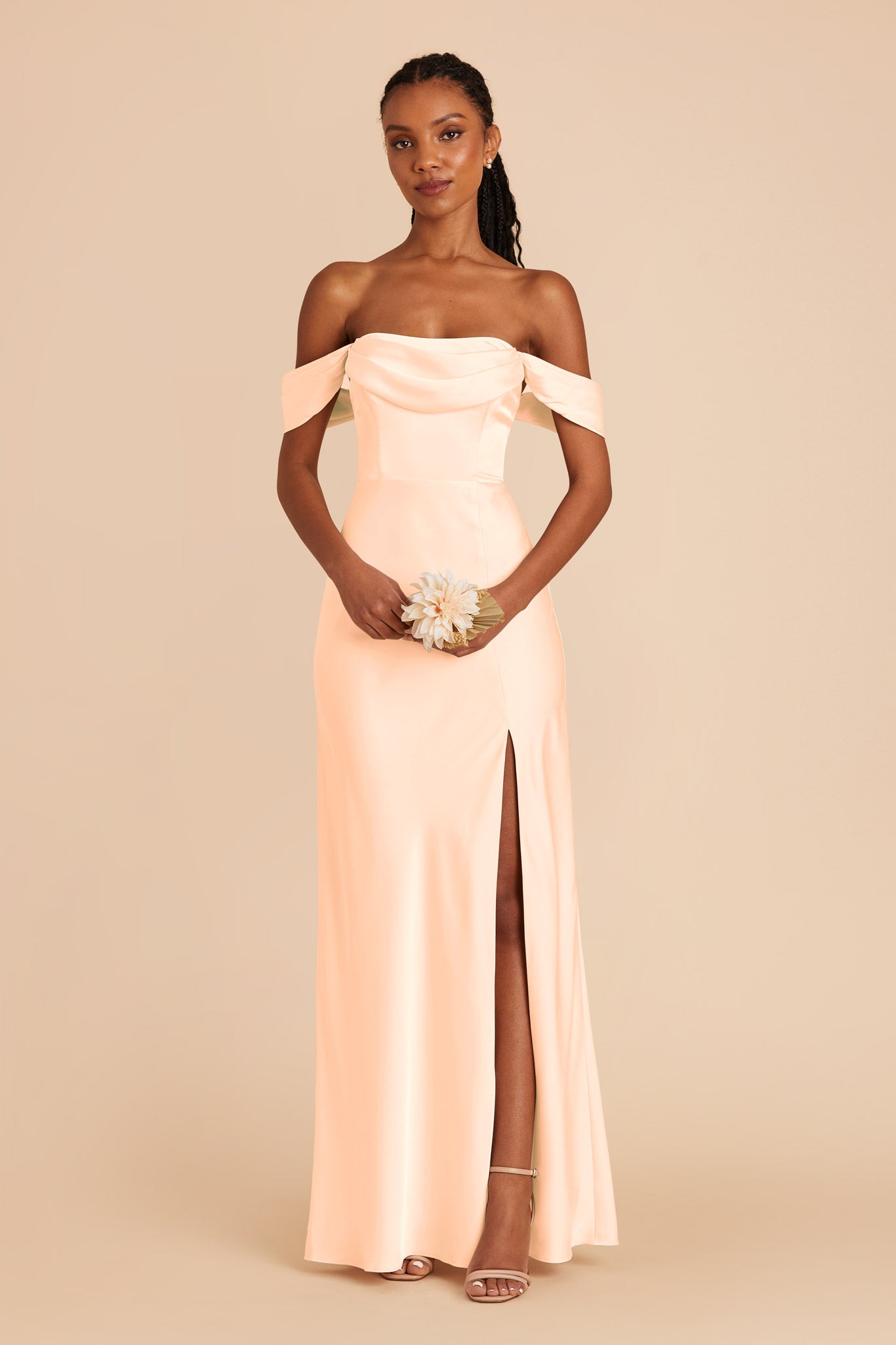 Matte Satin Convertible Dress - Off-the-Shoulder & Strapless | Mia