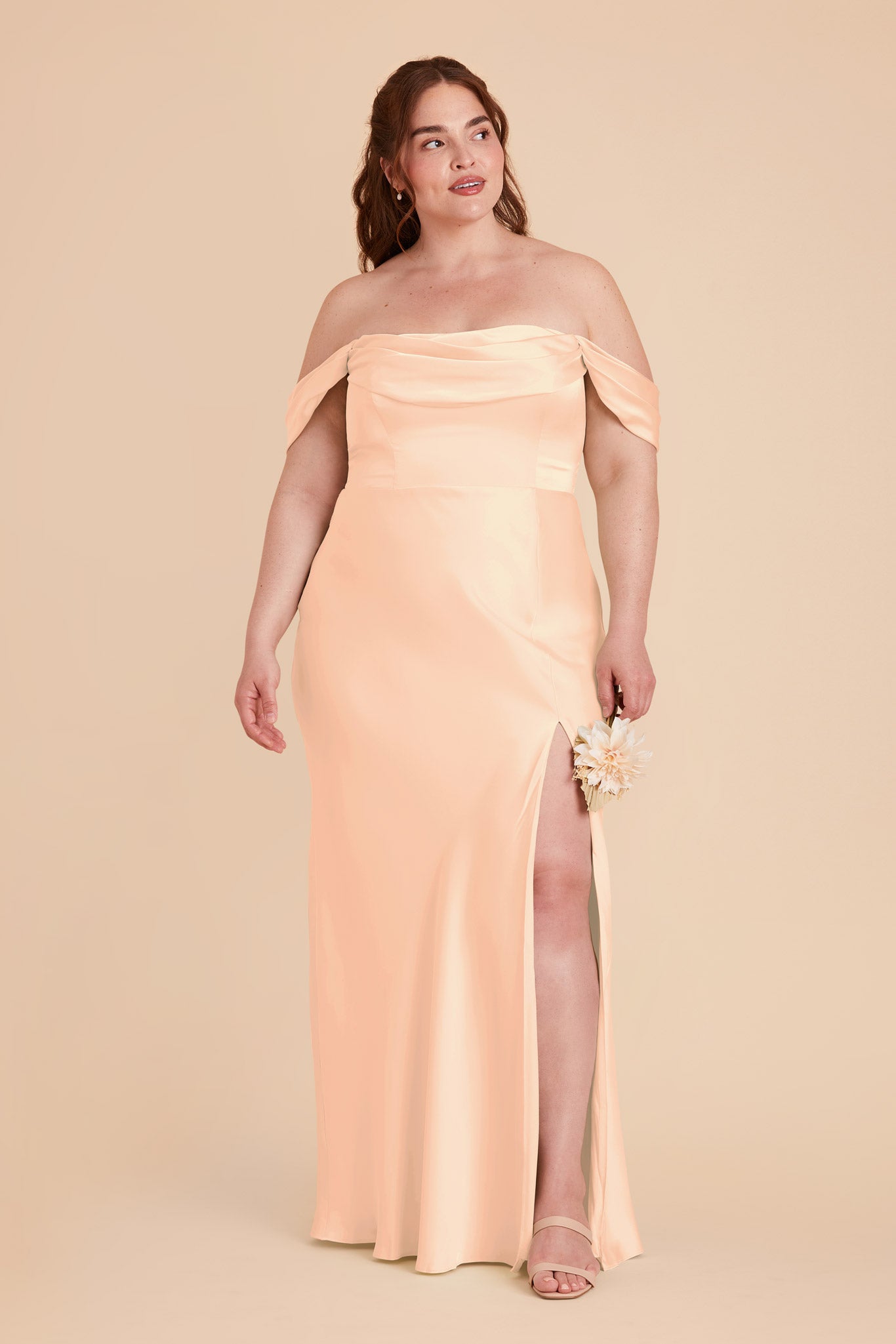 Matte Satin Convertible Dress - Off-the-Shoulder & Strapless | Mia