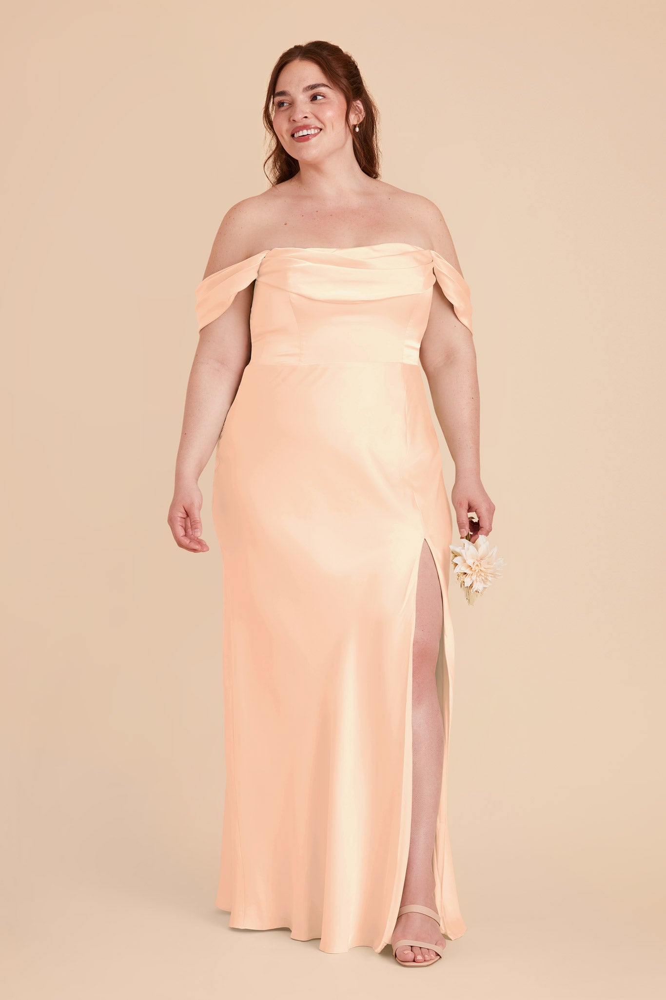 Matte Satin Convertible Dress - Off-the-Shoulder & Strapless | Mia