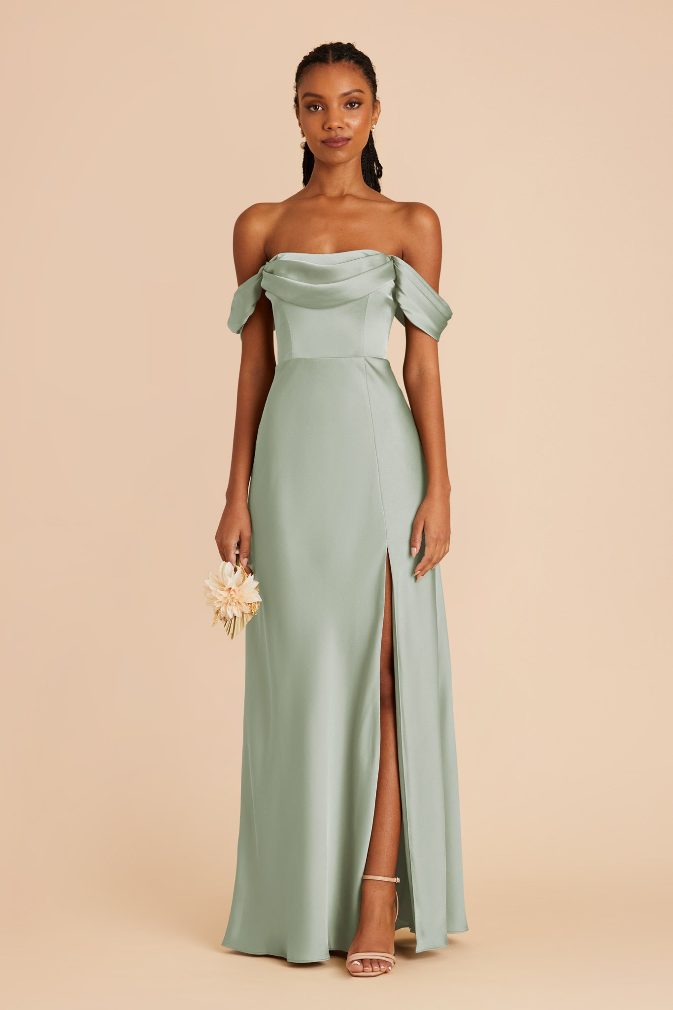 Sage Satin Convertible Dress | Mia Matte