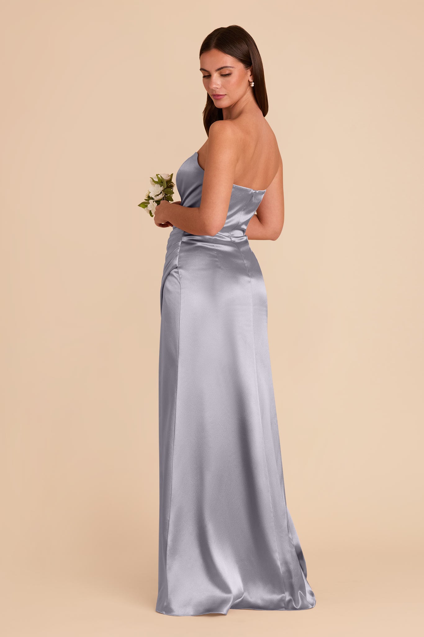 Shiny Satin Corset Dress with Removable Straps | Anne