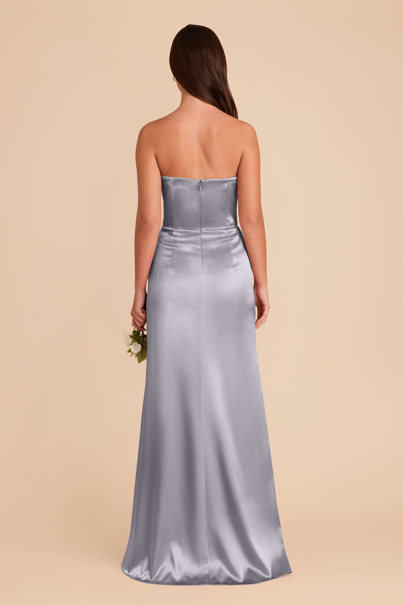 Shiny Satin Corset Dress with Removable Straps | Anne