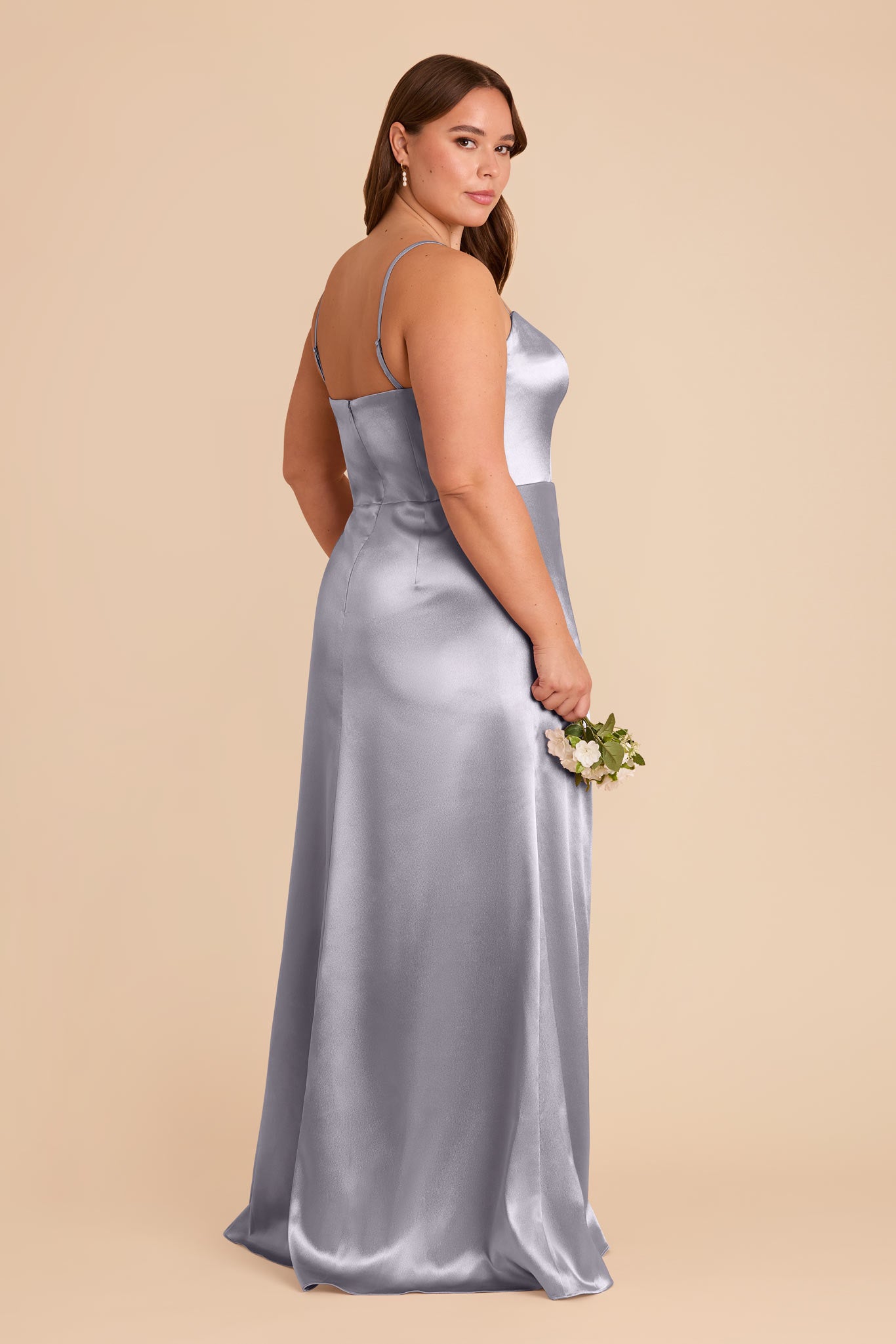 Shiny Satin Corset Dress with Removable Straps | Anne