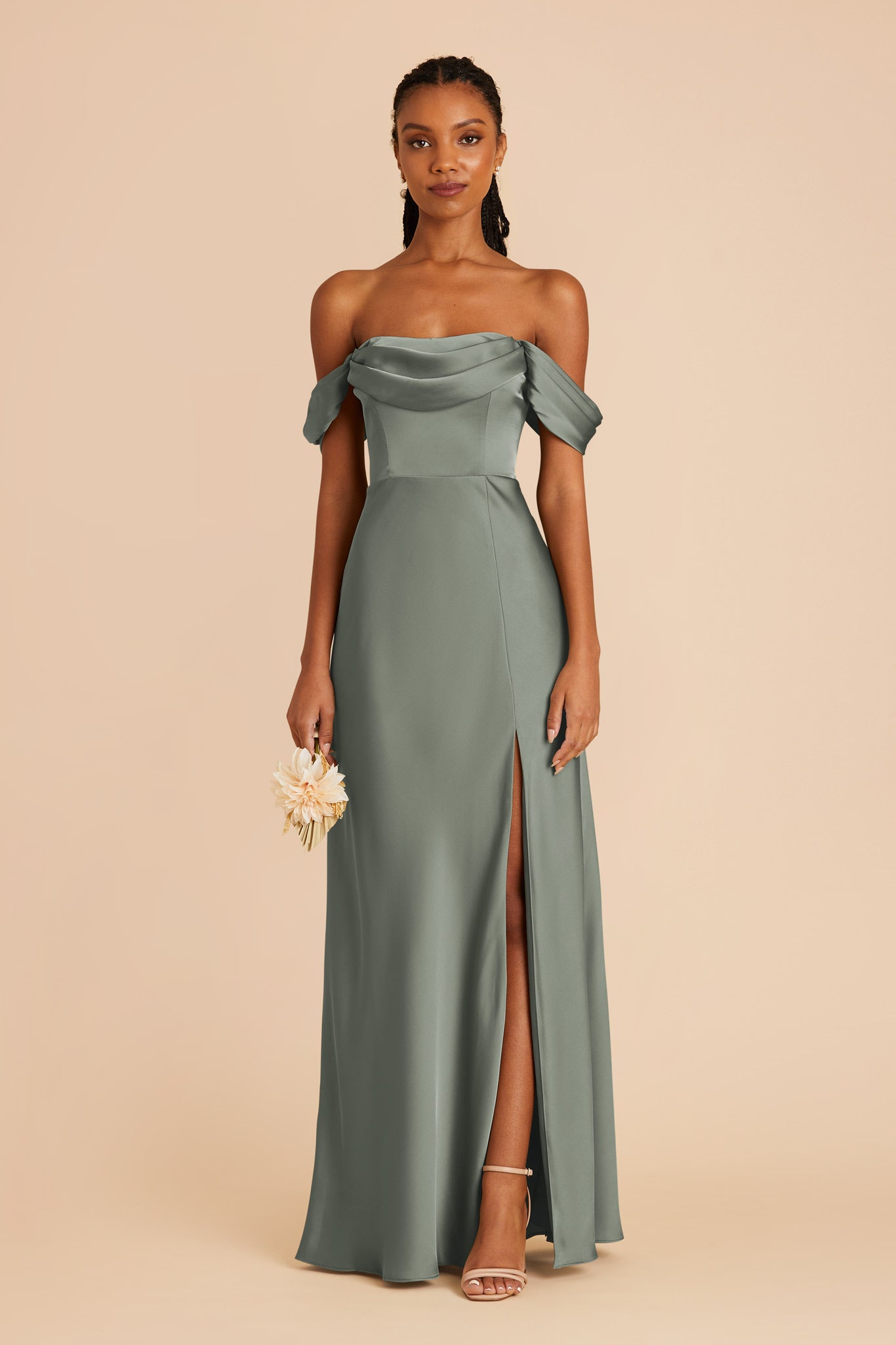 Matte Satin Convertible Dress - Off-the-Shoulder & Strapless | Mia