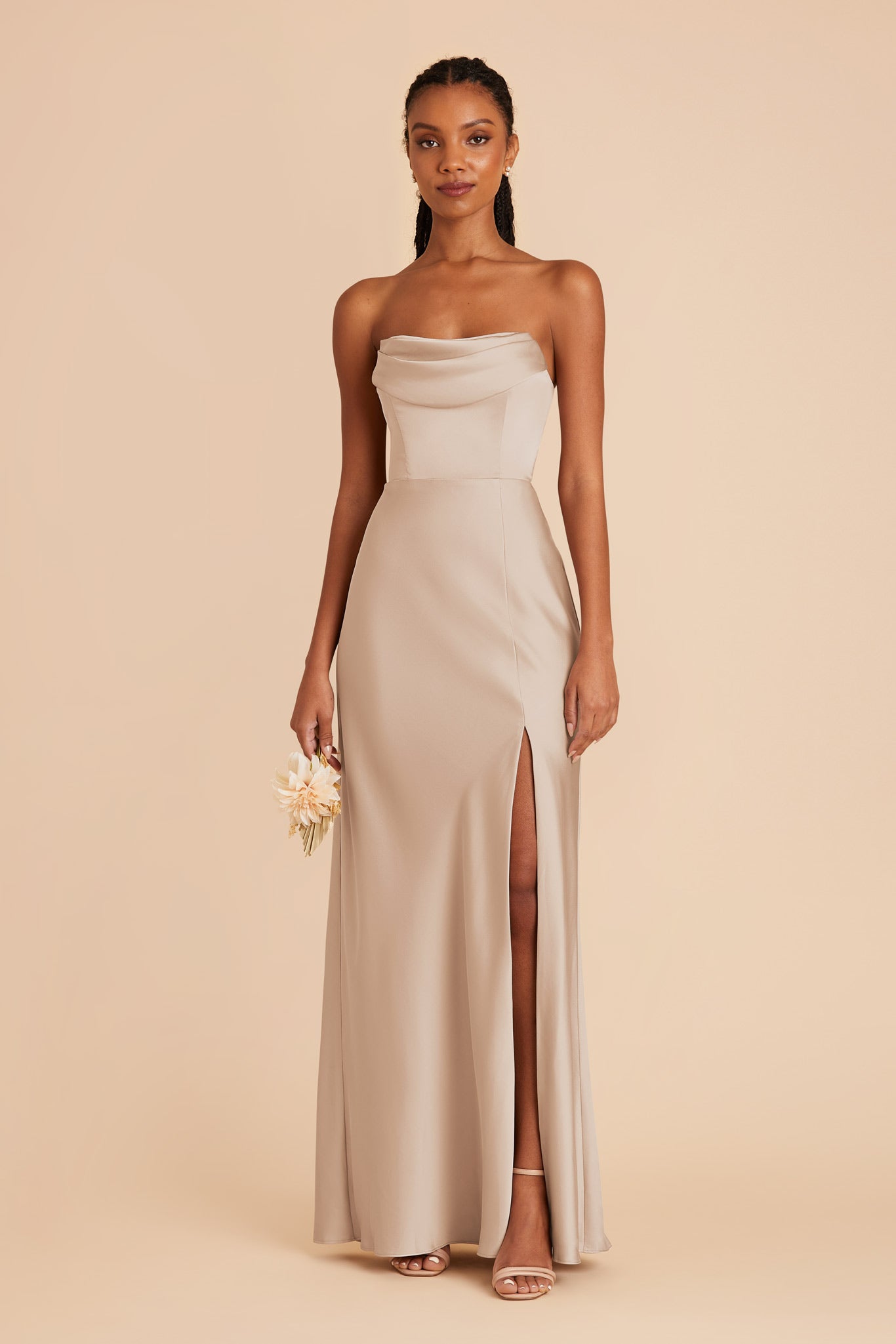 Convertible Satin Dress for Weddings & Events | Mia Matte Taupe