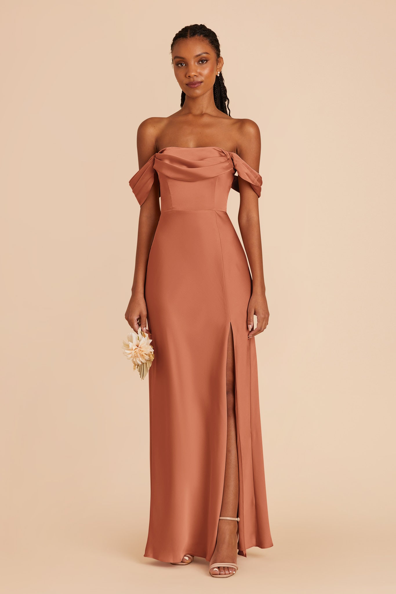 Convertible Satin Dress for Weddings & Events | Mia Matte Terracotta
