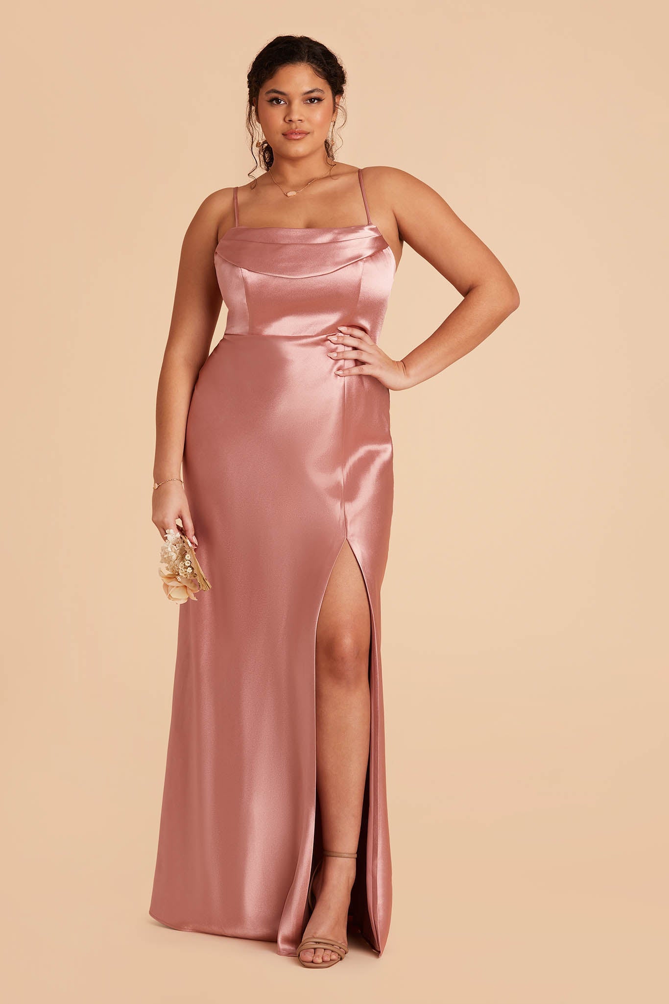 Shiny Satin Convertible Dress for Weddings & Events | Mia