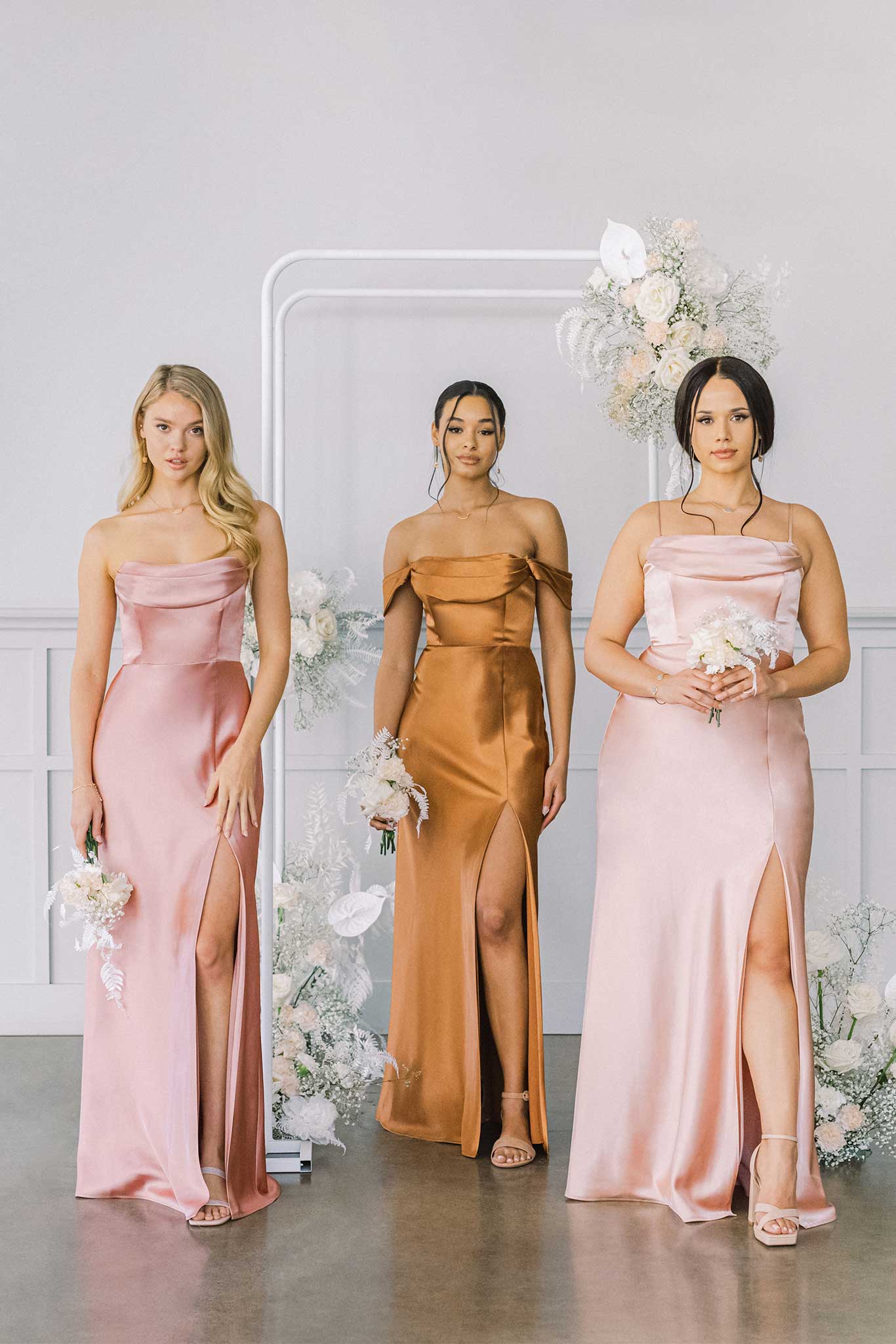Shiny Satin Convertible Dress for Weddings & Events | Mia