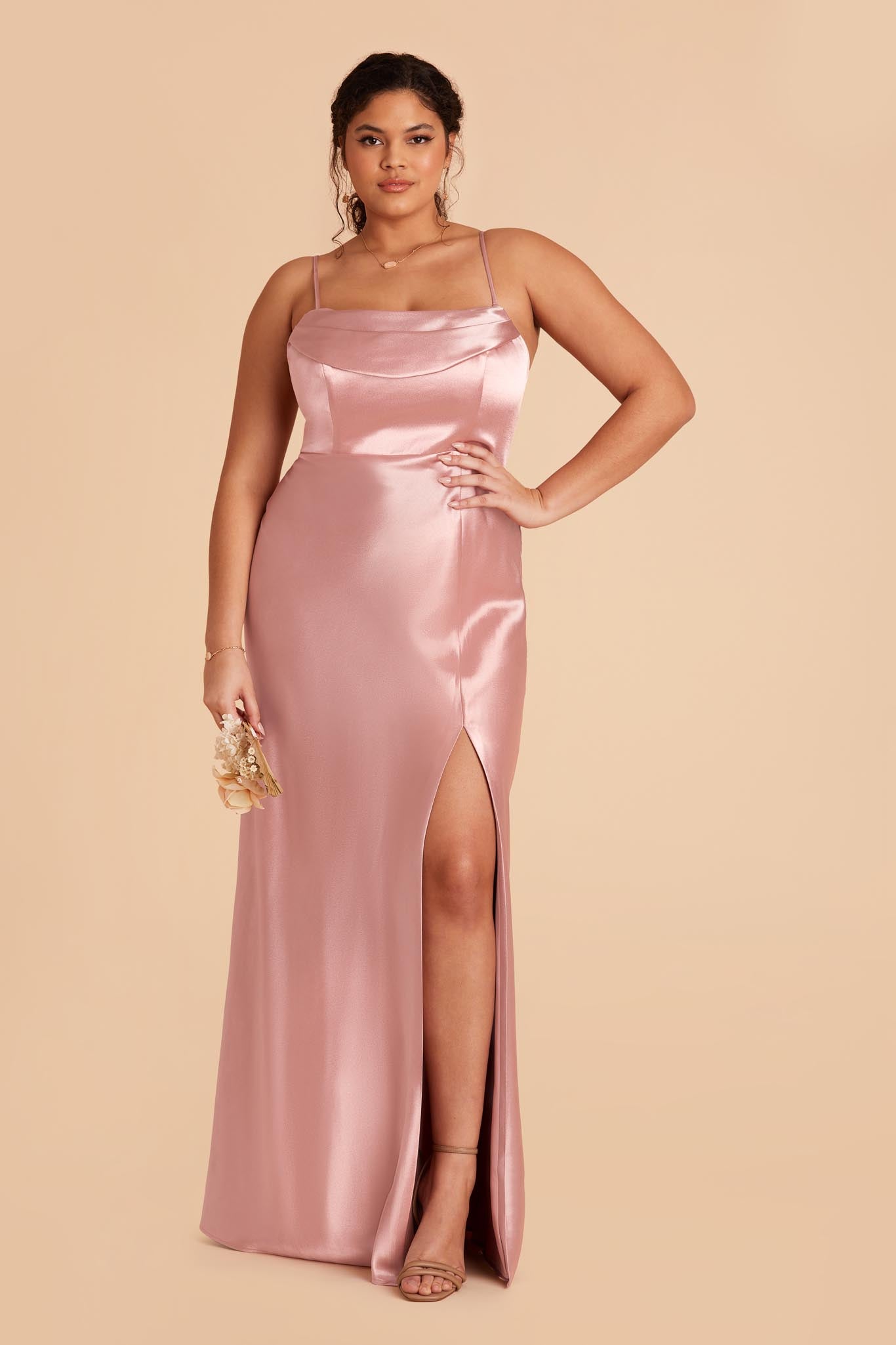 Shiny Satin Convertible Dress for Weddings & Events | Mia