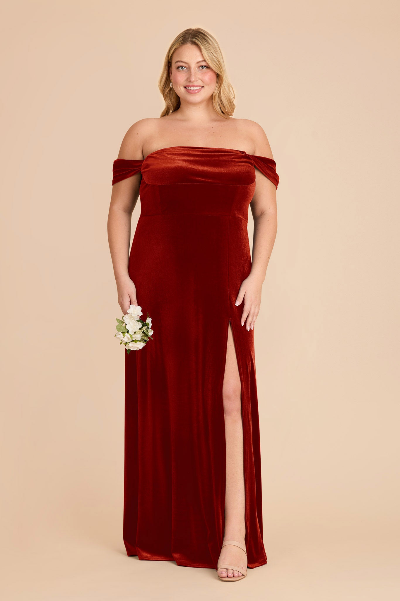 Velvet Convertible Dress for Weddings & Events | Mia in Burnt Orange