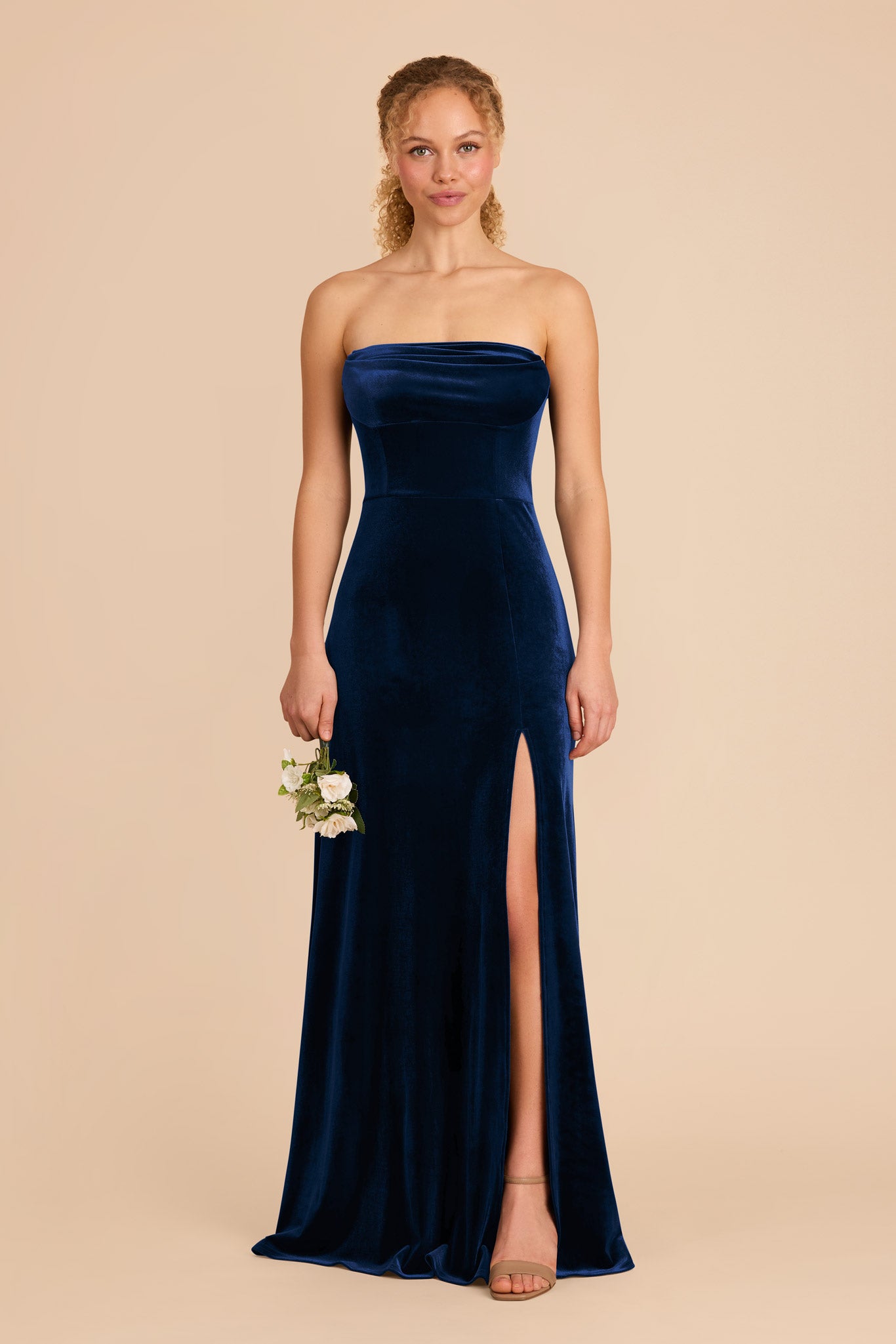 Velvet Convertible Dress | Off-the-Shoulder & Strapless | Mia Navy