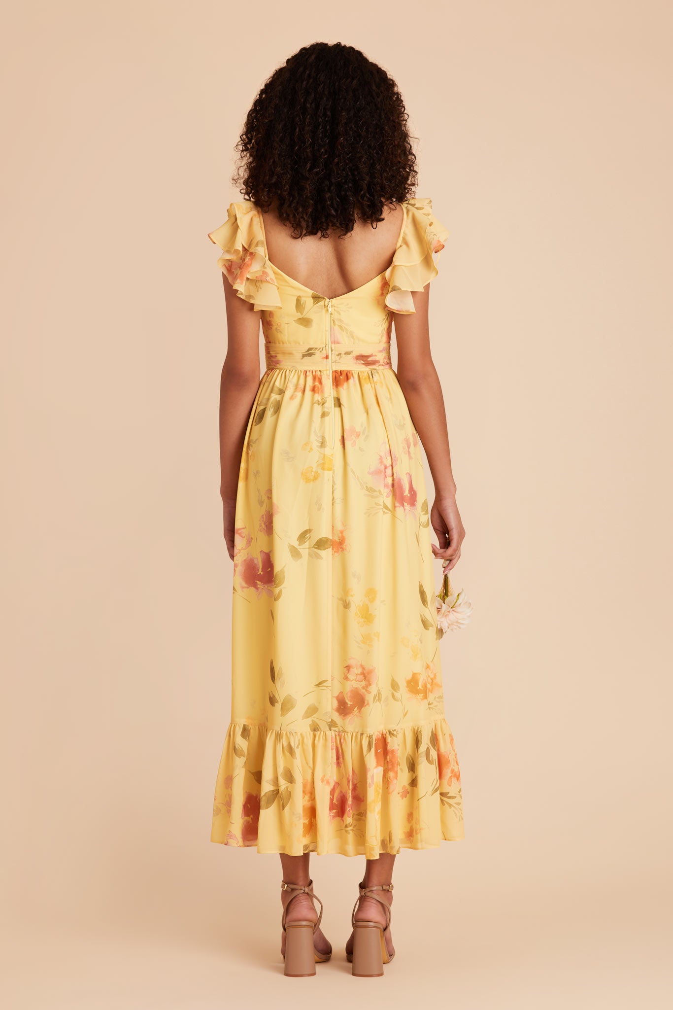 Elegant Chiffon Dress with Ruffle Straps & Tiered Hem | Michelle