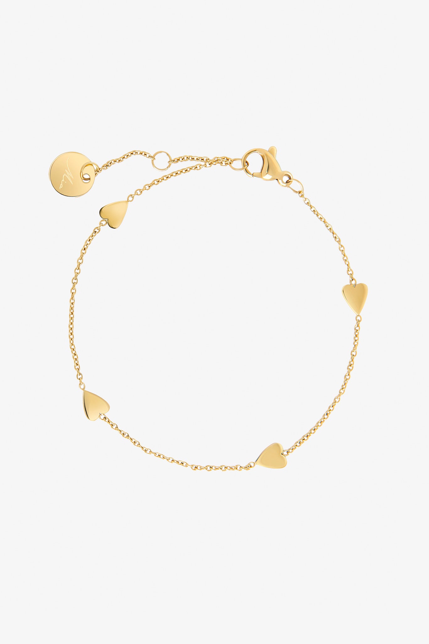 Gold Heart Charm Bracelet for Women | Mili by Mia Bijoux
