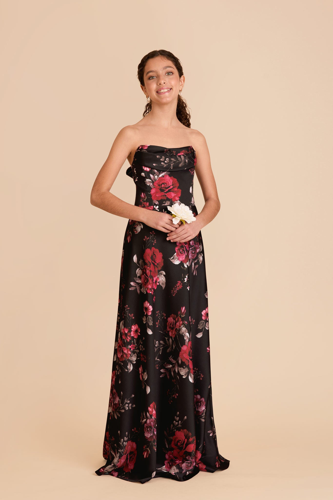 Matte Satin Junior Dress with Convertible Straps | Mimi Fleurs D'Amour
