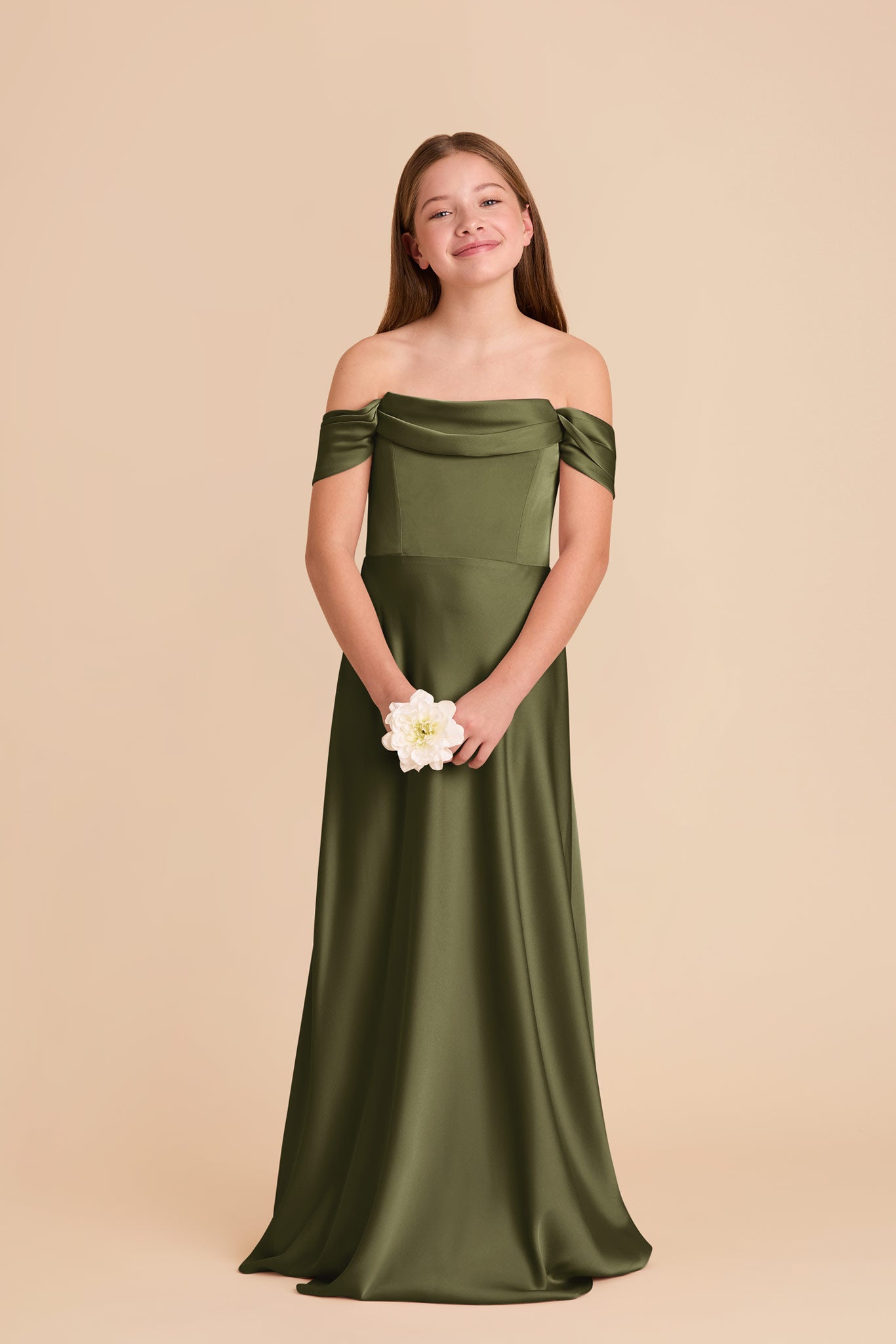 Matte Satin Junior Dress | Mimi - Martini
