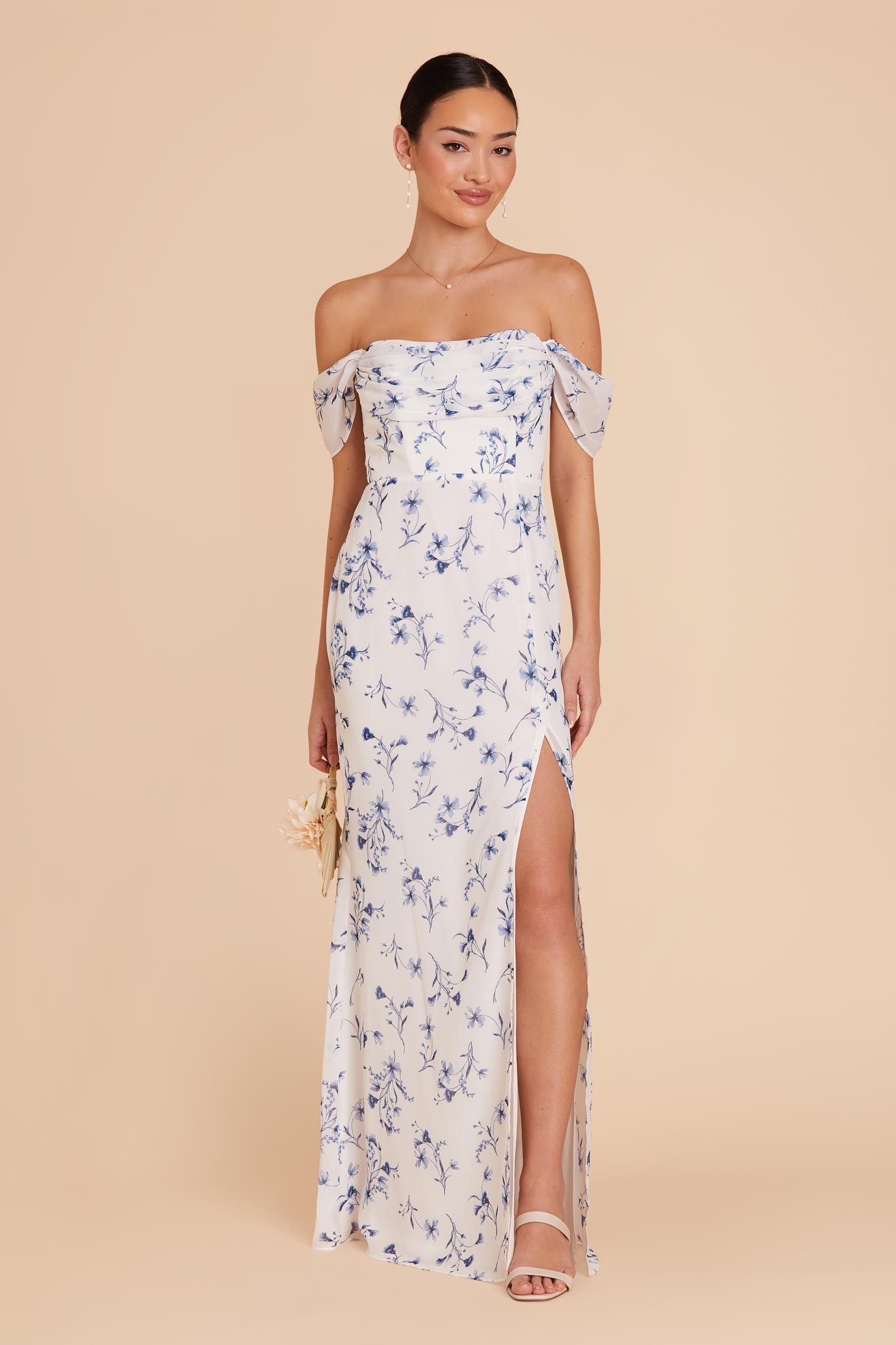 Convertible Dress with Cowl Detail & Removable Sleeves | Mira Blue Le Fleur
