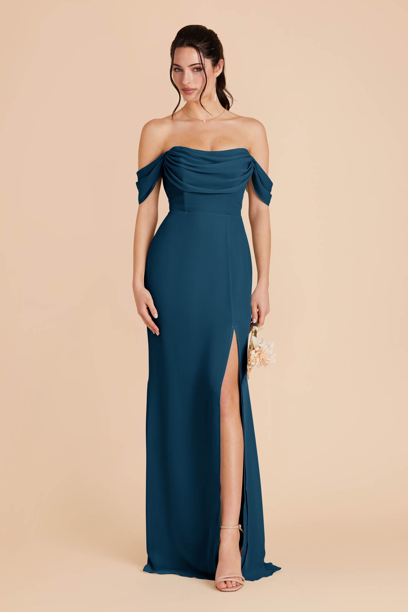 Convertible Dress with Removable Sleeves & Cowl Detail | Mira Dark Teal