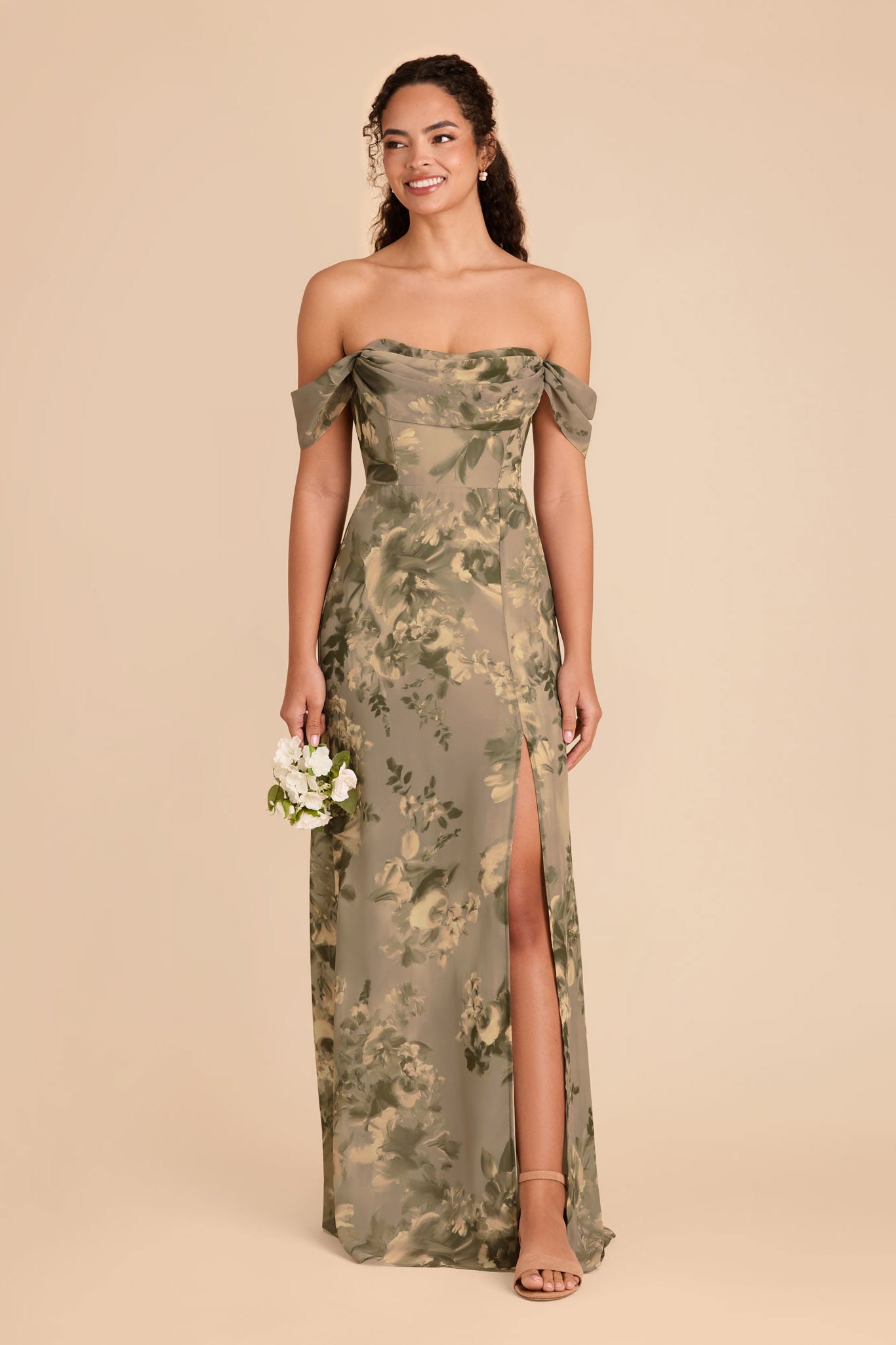 Convertible Wrap Dress with Cowl Detail & Removable Sleeves | Mira Doe Painted Botanics